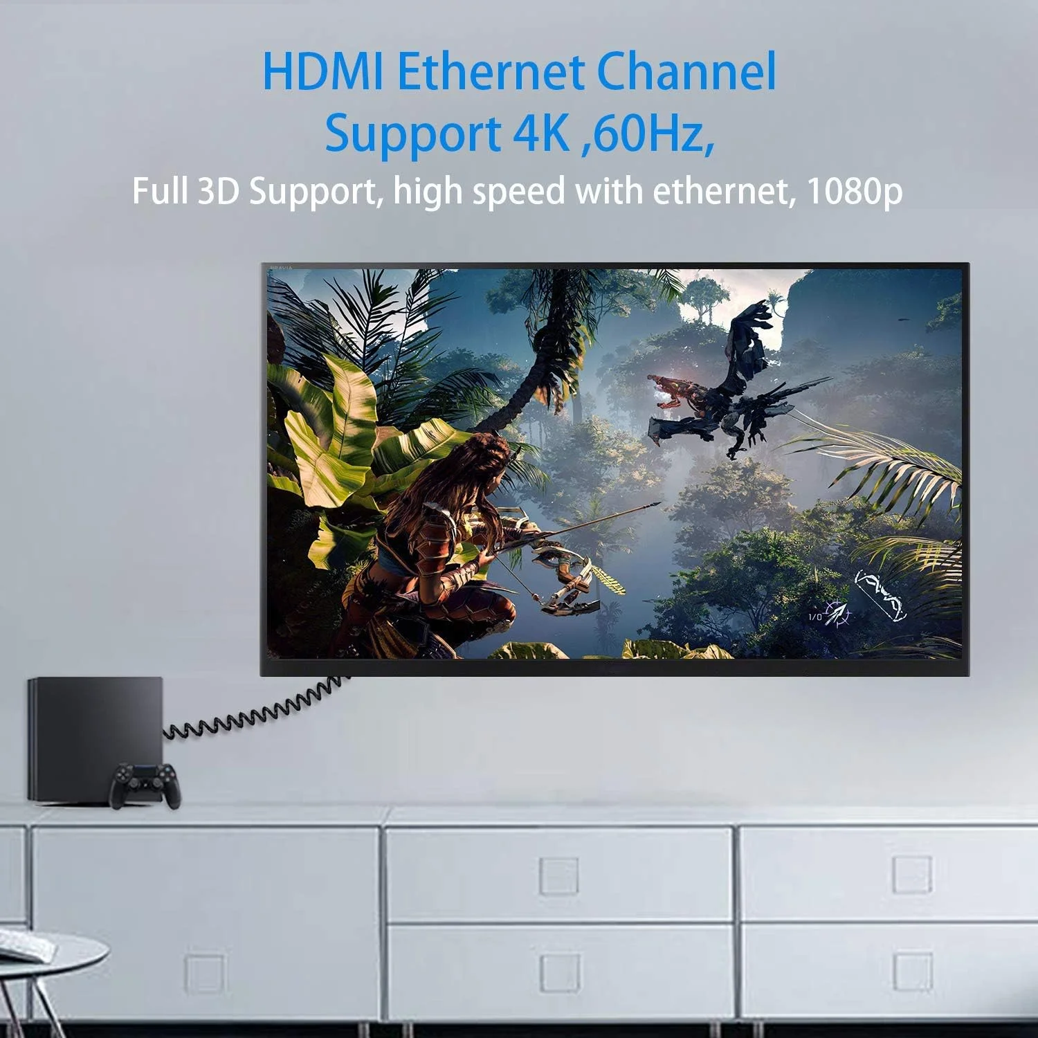 کابل HDMI فنری کوتاه Duttek 4K، 30 تا 120 سانتی متر، کابل HDMI نر به نر با زاویه 90 درجه چپ، فوق العاده نازک/کوچک برای استیک های تلویزیون 3D و 4K Ultra HD کابل HDMI فنری کوتاه Duttek 4K، 30 تا 120 سانتی متر، کابل HDMI نر به نر با زاویه 90 درجه چپ، فوق العاده نازک/کوچک برای استیک های تلویزیون 3D و 4K Ultra HD