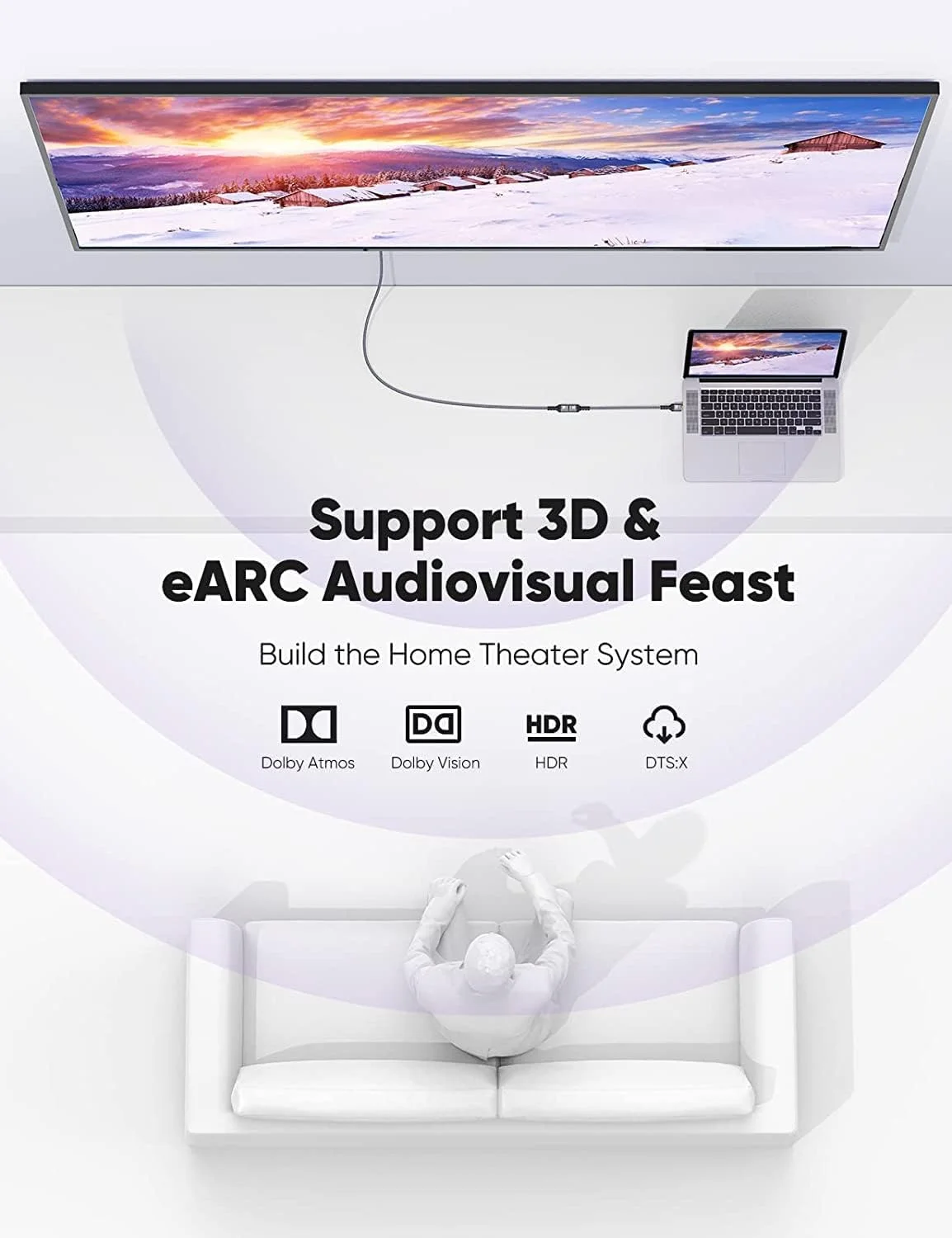 افزایش دهنده HDMI با کیفیت 8K 4K، کابل افزایش طول HDMI 2.1 با پشتیبانی از 4K@30Hz/60Hz/120Hz، آداپتور HDMI نر به ماده با سرعت فوق العاده بالا سازگار با Xbox PS5 PS4 Roku TV Stick Blu Ray Player HDTV Laptop PC طول 1 فوت