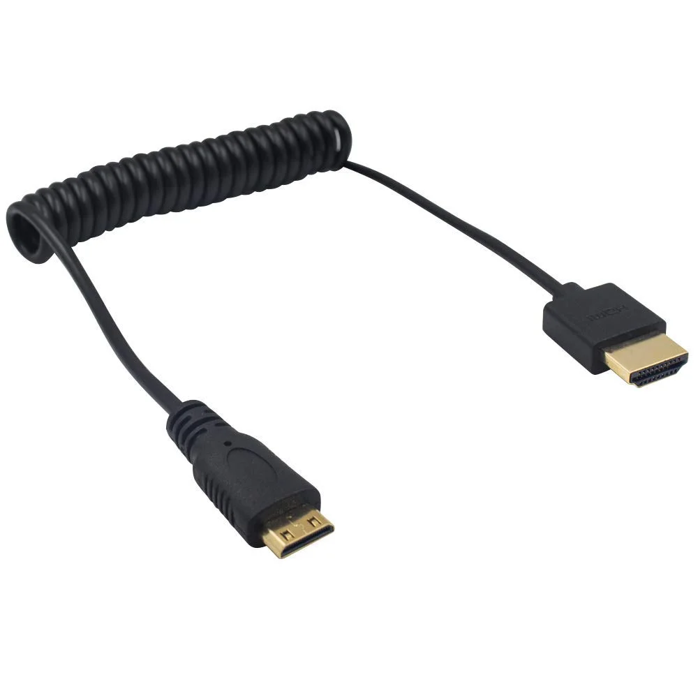 کابل مینی HDMI به HDMI فنری Duttek 4K، طول 30 تا 120 سانتی متر، کابل فوق العاده نازک HDMI به مینی HDMI، پشتیبانی از 4K Ultra HD، 1080p، 3D، برای پروژکتور، مانیتور، دوربین فیلمبرداری کابل مینی HDMI به HDMI فنری Duttek 4K، طول 30 تا 120 سانتی متر، کابل فوق العاده نازک HDMI به مینی HDMI، پشتیبانی از 4K Ultra HD، 1080p، 3D، برای پروژکتور، مانیتور، دوربین فیلمبرداری