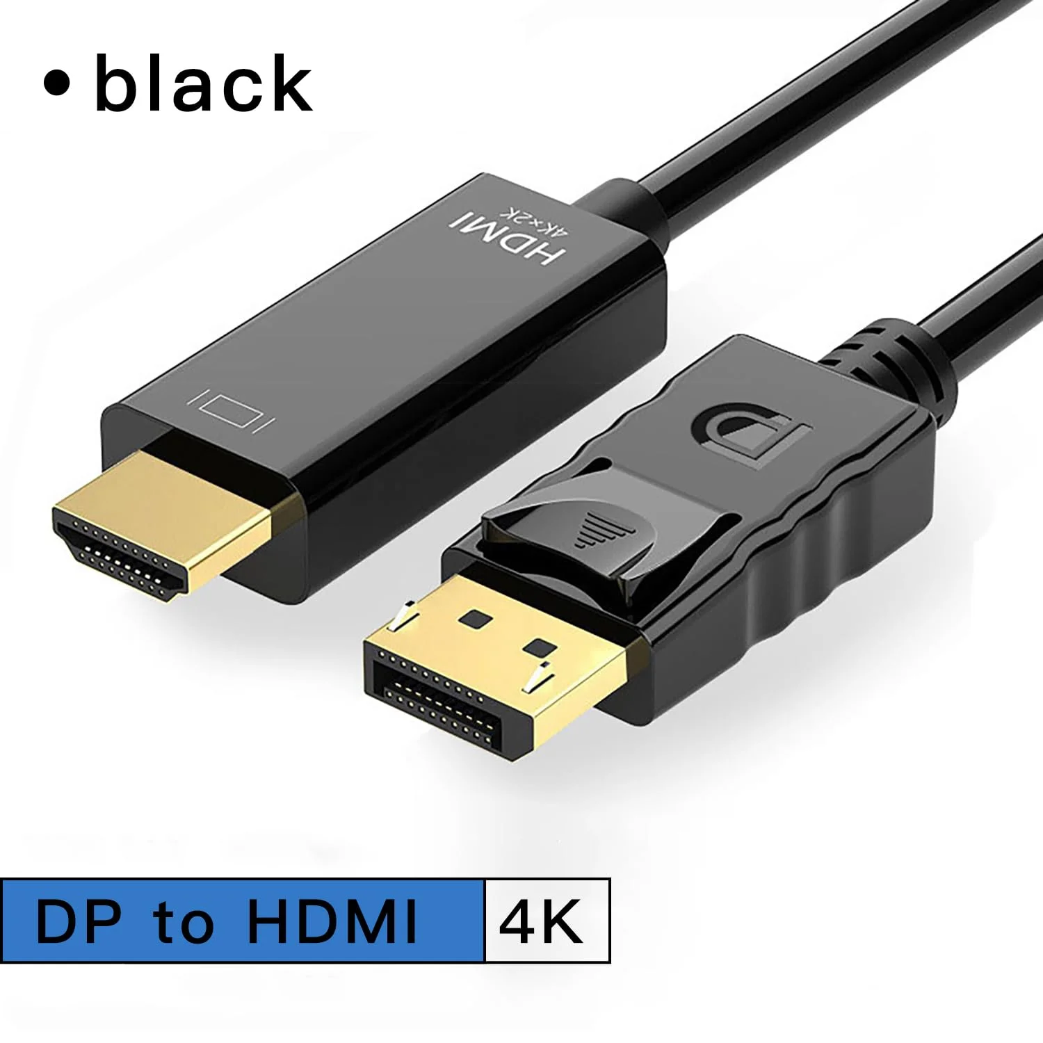 کابل DisplayPort به HDMI با کیفیت 4K طول 1.8 متر، انتقال یک طرفه DP 1.2 به HDMI 1.4، سازگار با HP، ThinkPad، AMD، NVIDIA (فقط DP به HDMI)