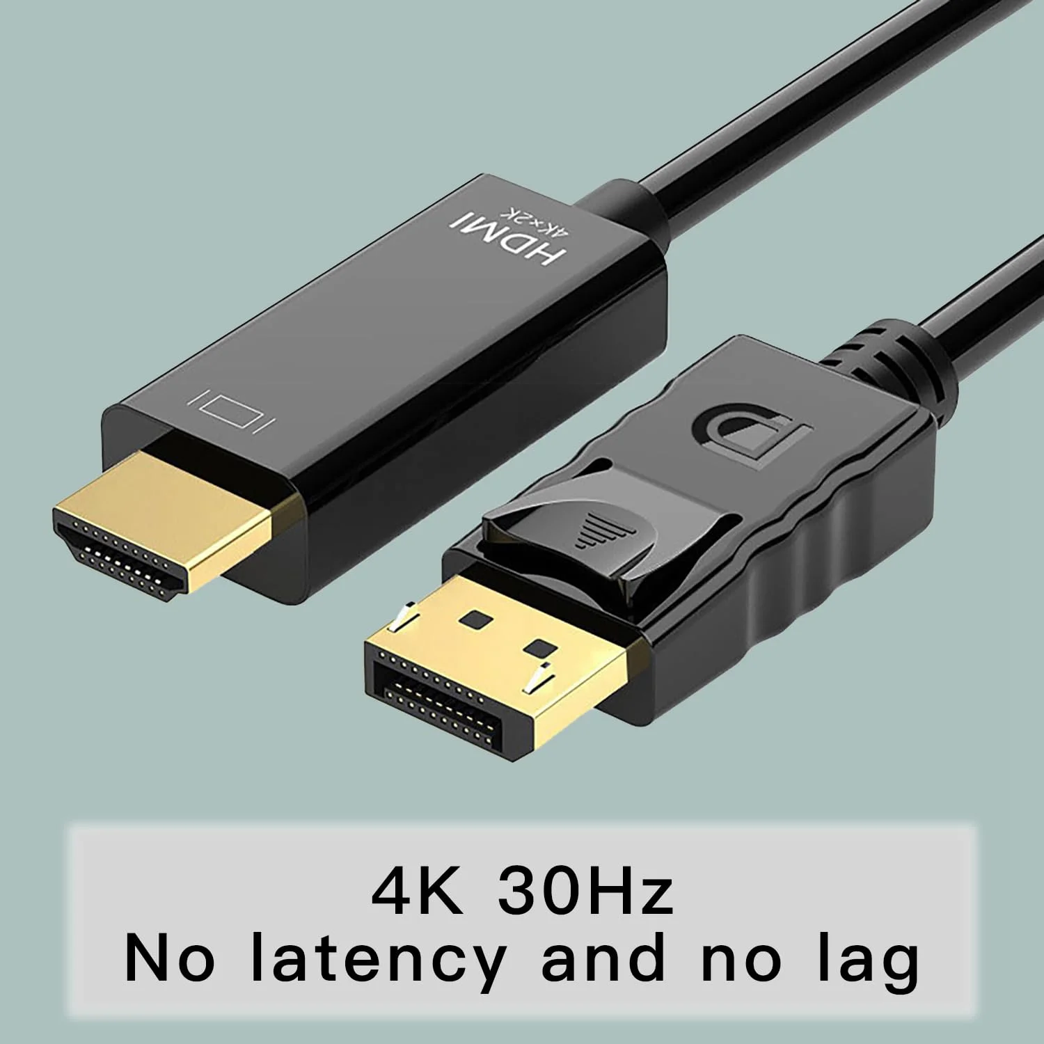 کابل DisplayPort به HDMI با کیفیت 4K طول 1.8 متر، انتقال یک طرفه DP 1.2 به HDMI 1.4، سازگار با HP، ThinkPad، AMD، NVIDIA (فقط DP به HDMI)