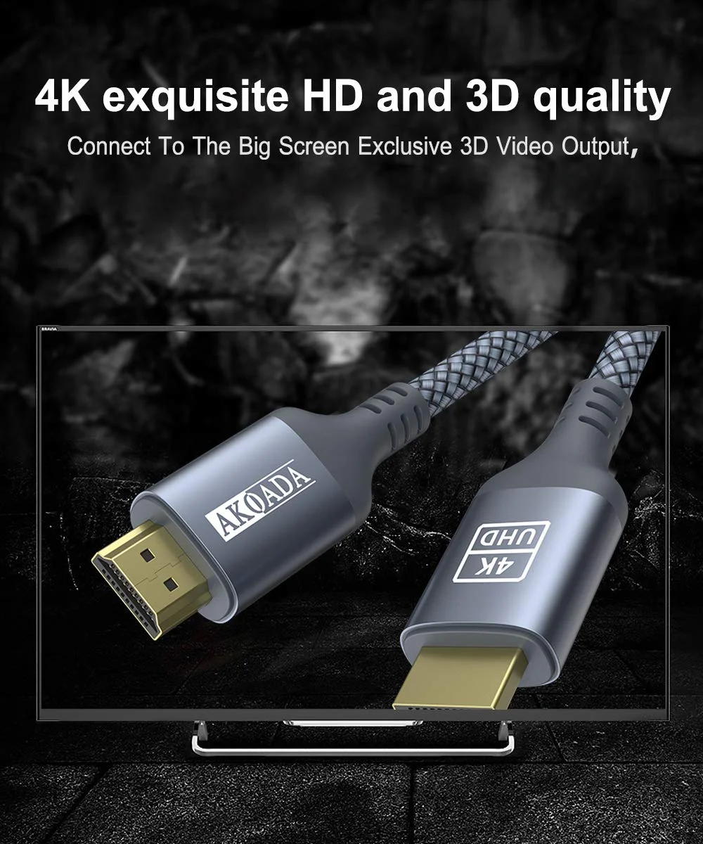 کابل HDMI آکوآدا 4K به طول 7.5 متر، کابل بافته شده HDMI 2.0 با سرعت بالا 18 گیگابیت بر ثانیه، پشتیبانی از 4K 60Hz، 2K، 1080P، سازگار با HDCP2.2، مناسب برای Roku/Fire TV/PC/PS5/4/X-Box کابل HDMI آکوآدا 4K به طول 7.5 متر، کابل بافته شده HDMI 2.0 با سرعت بالا 18 گیگابیت بر ثانیه، پشتیبانی از 4K 60Hz، 2K، 1080P، سازگار با HDCP2.2، مناسب برای Roku/Fire TV/PC/PS5/4/X-Box