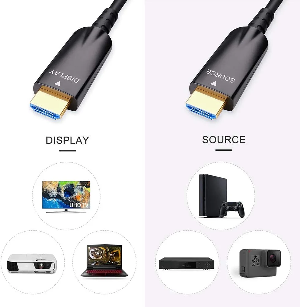 کابل فیبر نوری HDMI دی-تک 25 فوتی 4K 60Hz 1080p HD Video 3D ARC HDCP CEC High Speed Long Cord برای مانیتور کامپیوتر، تلویزیون، پروژکتور (25 فوت، مشکی) کابل فیبر نوری HDMI دی-تک 25 فوتی 4K 60Hz 1080p HD Video 3D ARC HDCP CEC High Speed Long Cord برای مانیتور کامپیوتر، تلویزیون، پروژکتور (25 فوت، مشکی)