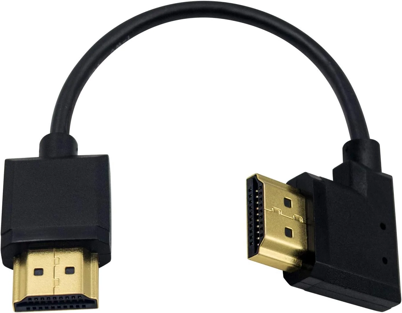 کابل HDMI کوتاه Duttek 4K، 15 سانتی متر، کابل HDMI نر به نر زاویه دار راست برای استیک تلویزیون 3D و 4K Ultra HD، کابل HDMI 2.0 (فوق العاده نازک)