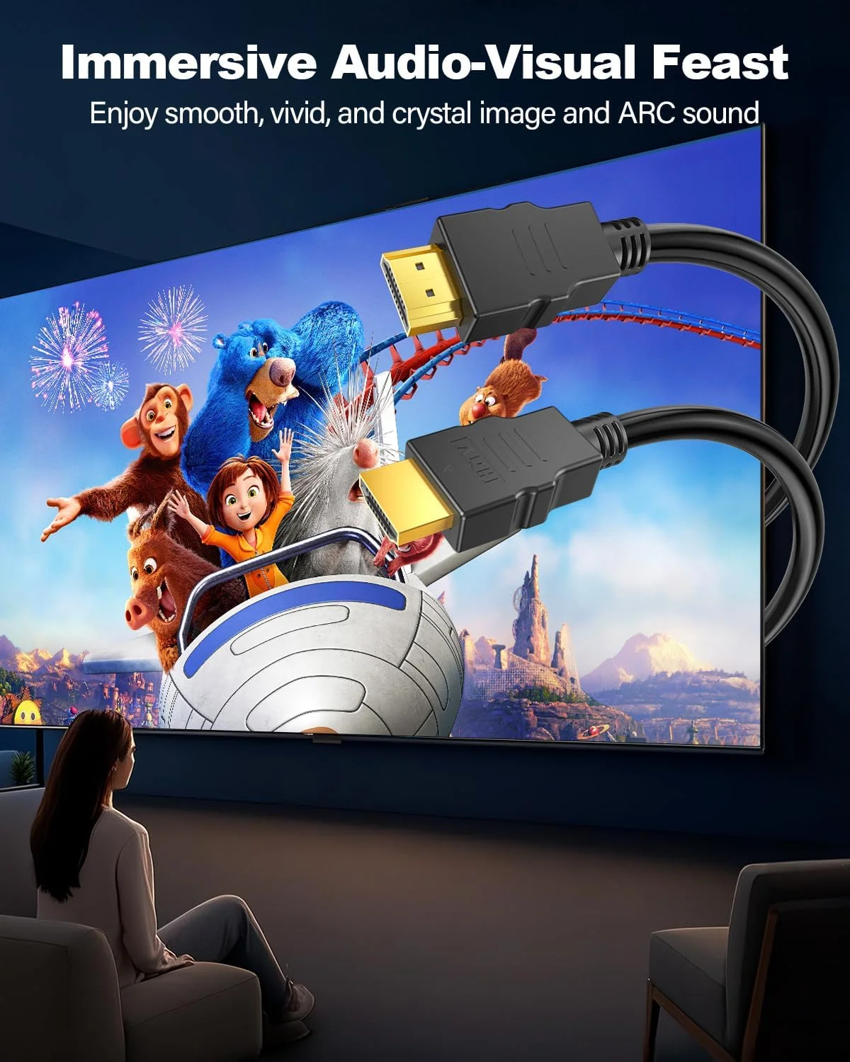 کابل HDMI 4K شش فوتی بسته 10 عددی، کابل محافظ دار HDMI پرسرعت برای مانیتور گیمینگ، پشتیبانی از 4K@60Hz، 2K@120Hz، اترنت، HDR، 3D، ARC سازگار با Roku TV، لپ تاپ، PS5، Xbox، HDTV