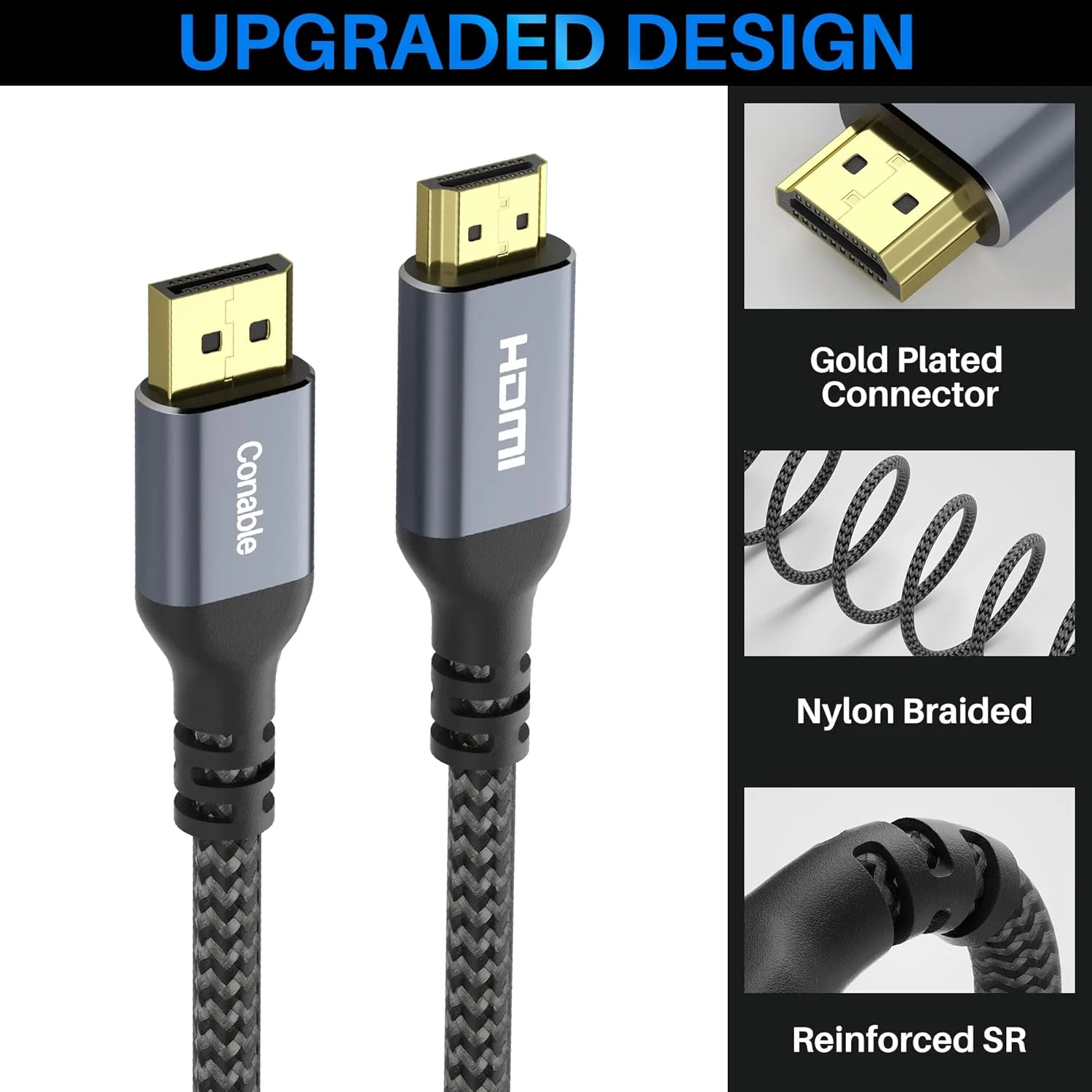کابل DisplayPort به HDMI 4K - طول 6 متر، فعال با سرعت بالا، پشتیبانی از 4K@60Hz، 2K@120Hz، 1080P برای تلویزیون های HD، مانیتور، پروژکتور کابل DisplayPort به HDMI 4K - طول 6 متر، فعال با سرعت بالا، پشتیبانی از 4K@60Hz، 2K@120Hz، 1080P برای تلویزیون های HD، مانیتور، پروژکتور