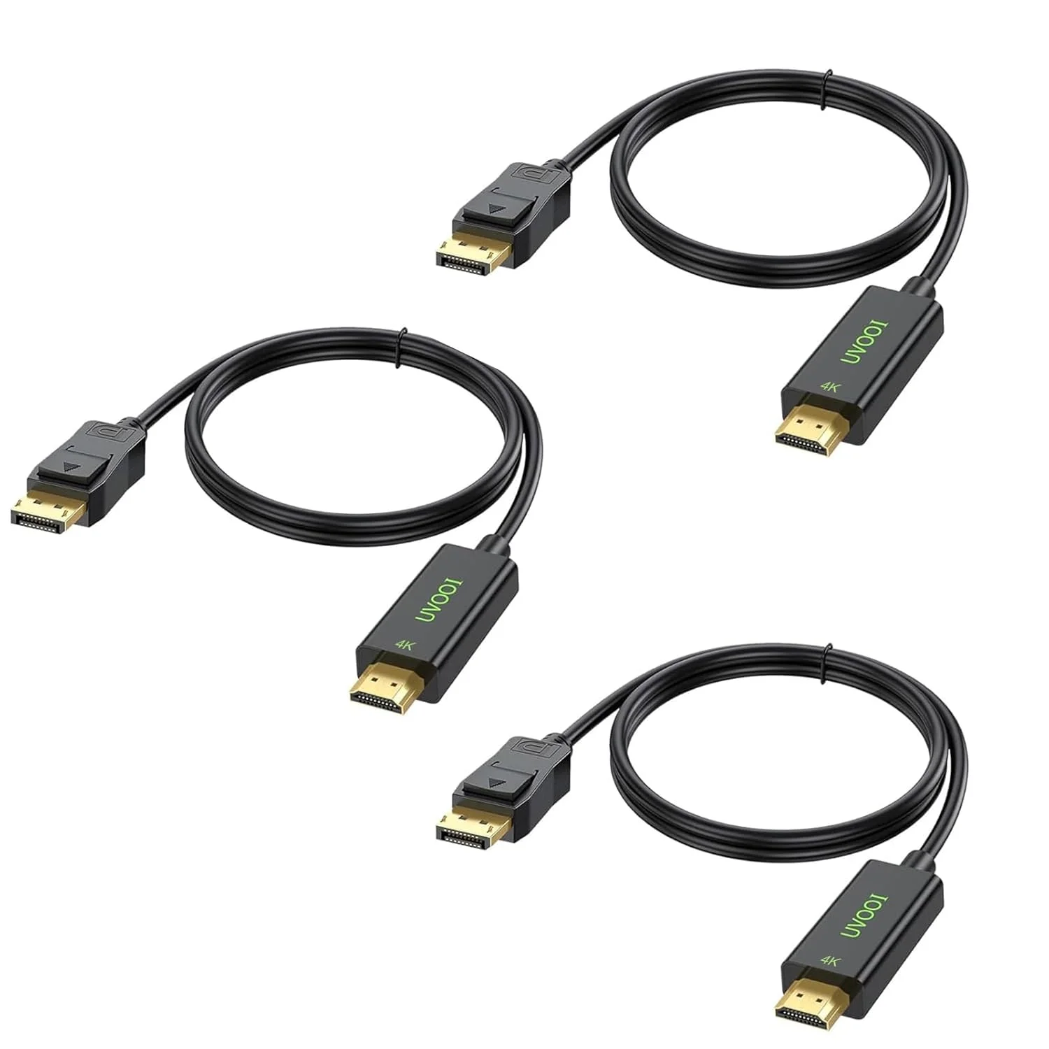 کابل DisplayPort به HDMI سه عددی 4K، کابل Display Port DP به HDMI با پشتیبانی از 4K و 1080P@60Hz برای انتقال صدا و تصویر، سازگار با کامپیوتر، مانیتور، پروژکتور و تلویزیون