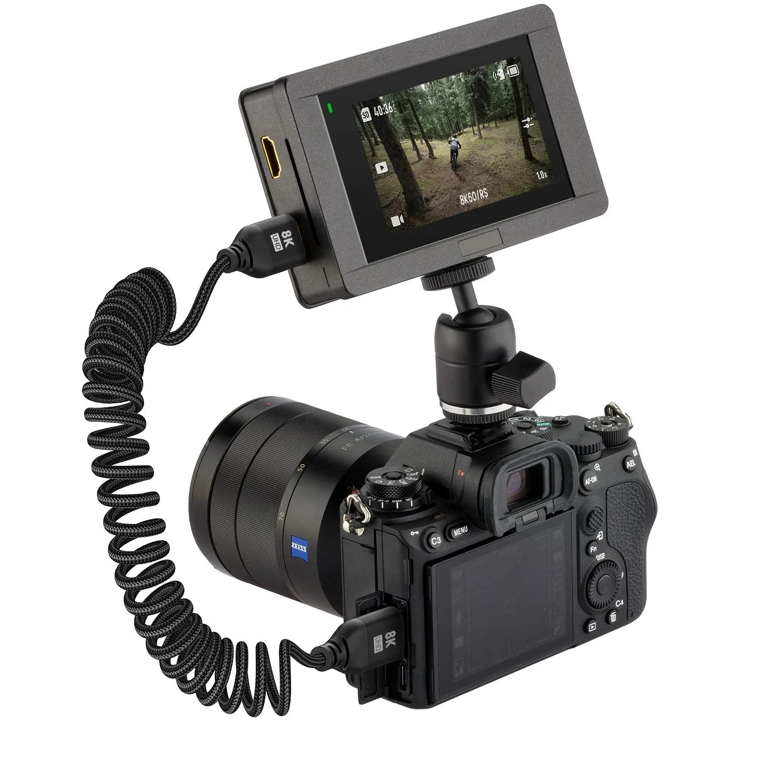 کابل فنری 8K HDMI 2.1 با طول 30 تا 120 سانتی متر، 8K@60fps 4K@120fps 48Gbps سرعت فوق العاده بالا HDMI Type A بافته شده برای ATOMOS Ninja V V+ Shogun Ultra, Sony A7S III/A1/FX3/FX6, Panasonic GH5, Canon EOS R5 C, Nikon Z9 کابل فنری 8K HDMI 2.1 با طول 30 تا 120 سانتی متر، 8K@60fps 4K@120fps 48Gbps سرعت فوق العاده بالا HDMI Type A بافته شده برای ATOMOS Ninja V V+ Shogun Ultra, Sony A7S III/A1/FX3/FX6, Panasonic GH5, Canon EOS R5 C, Nikon Z9