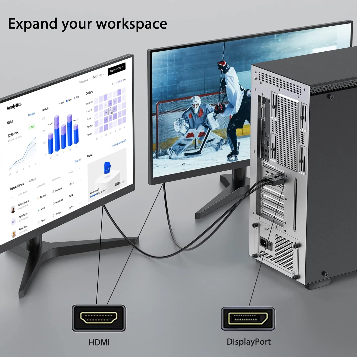 کابل DisplayPort به HDMI طول 4.5 متر 4K، کابل آداپتور Display Port (DP) به HDMI نر به نر 4K@30Hz، 2K@60Hz، 1080P Full HD برای پروژکتور، کامپیوتر، مانیتور، تلویزیون، لپ تاپ کابل DisplayPort به HDMI طول 4.5 متر 4K، کابل آداپتور Display Port (DP) به HDMI نر به نر 4K@30Hz، 2K@60Hz، 1080P Full HD برای پروژکتور، کامپیوتر، مانیتور، تلویزیون، لپ تاپ