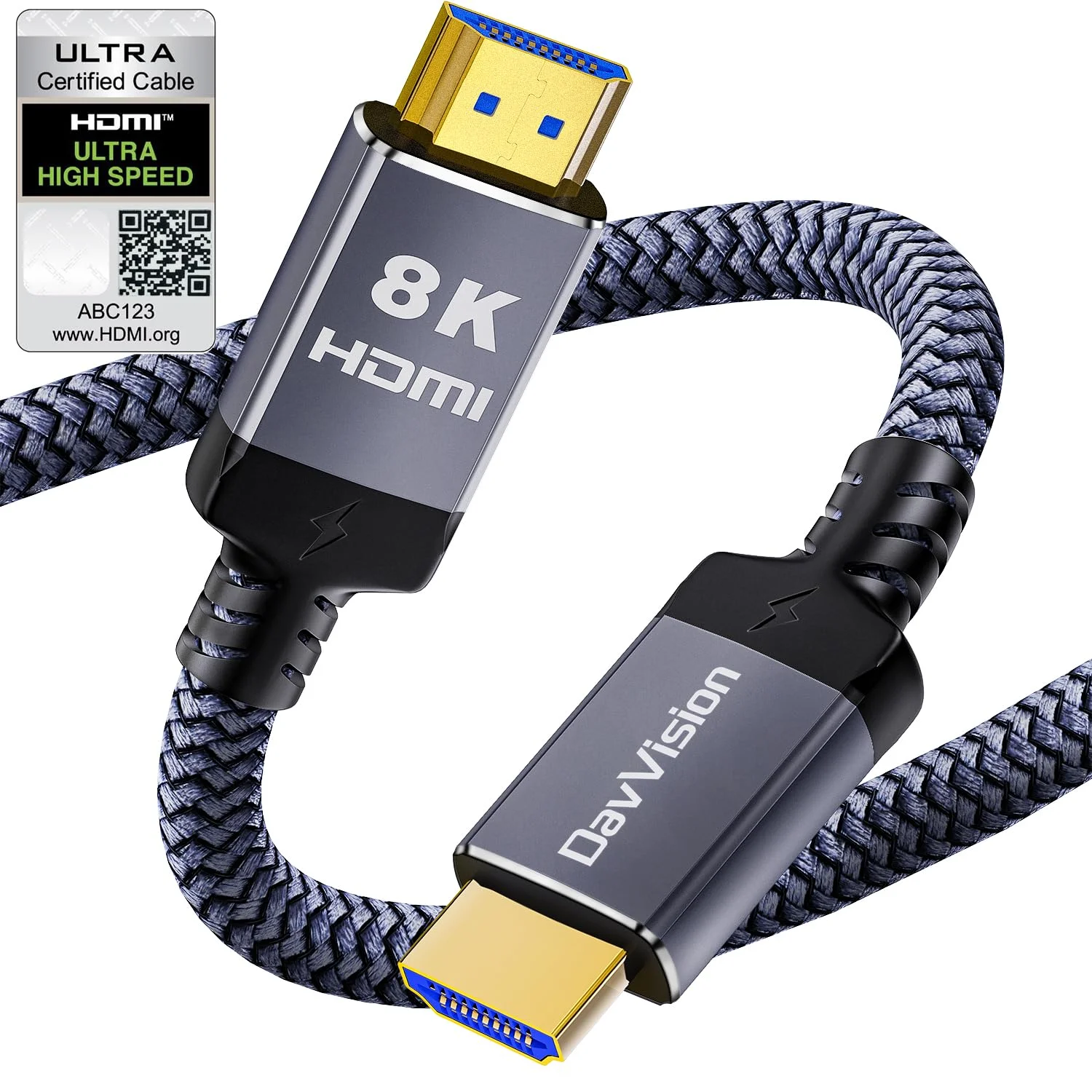 کابل HDMI 2.1 با کیفیت 10K 8K به طول 2 متر با قابلیت eARC، کابل بافته شده HDMI با سرعت فوق العاده بالا PS5 - 8K@60Hz، 4K@120Hz، 48Gbps، HDCP 2.2 & 2.3، HDR 10، سازگار با PS5/Xbox/TV/RTX 4090/مانیتور