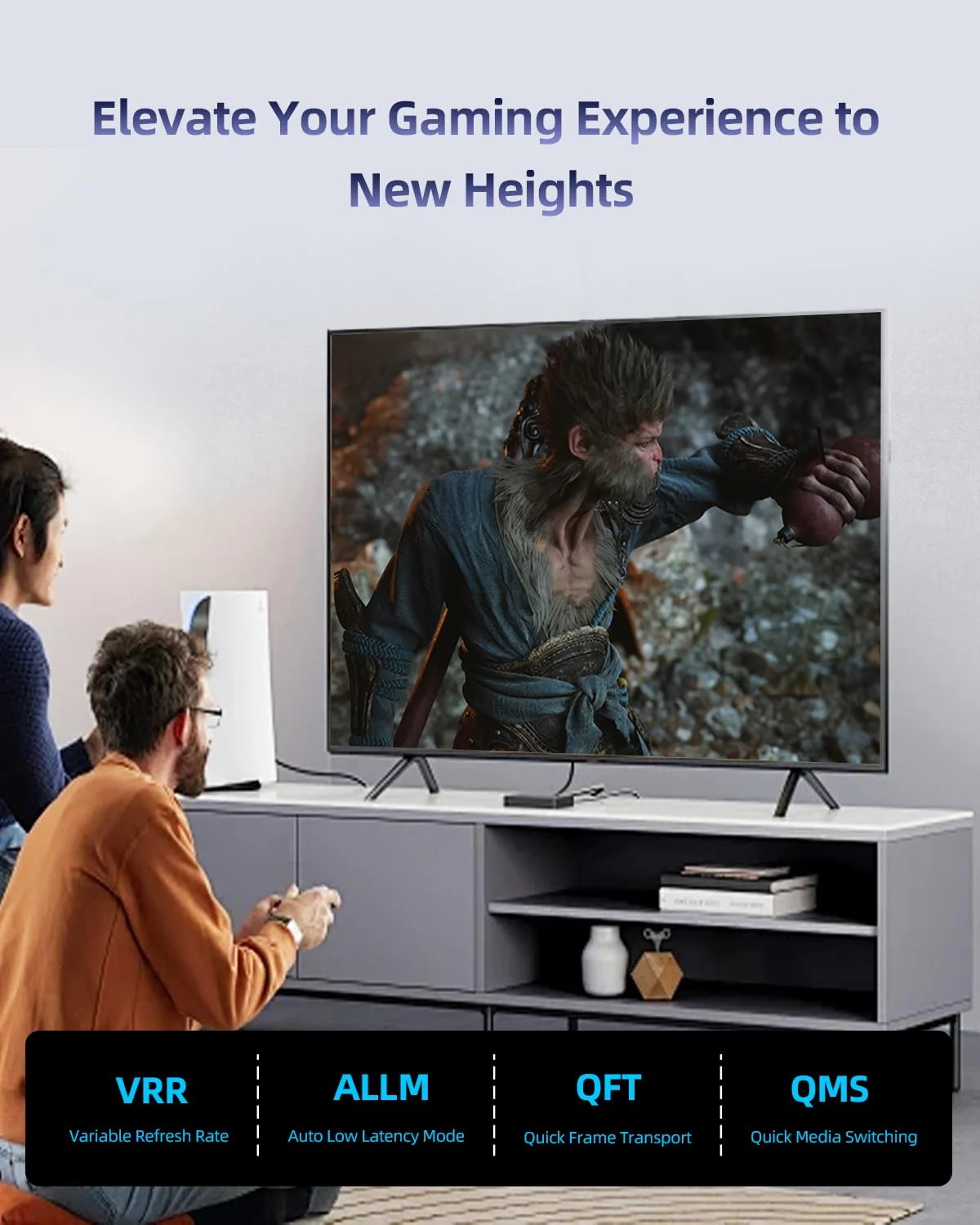 کابل HDMI 2.1 با کیفیت 10K 8K به طول 2 متر با قابلیت eARC، کابل بافته شده HDMI با سرعت فوق العاده بالا PS5 - 8K@60Hz، 4K@120Hz، 48Gbps، HDCP 2.2 & 2.3، HDR 10، سازگار با PS5/Xbox/TV/RTX 4090/مانیتور