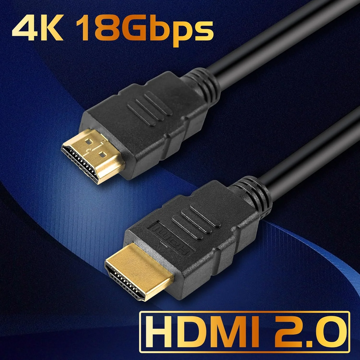 کابل HDMI 4K، طول 90 سانتیمتر، بسته 5 عددی، 2.0 Ultra HD/Cord، سرعت بالا، 18 گیگابیت بر ثانیه، 2.0b @60Hz، (1080P 2160P HDR)، کابل HDMI مشکی، برای لپ تاپ، مانیتور، HDTV