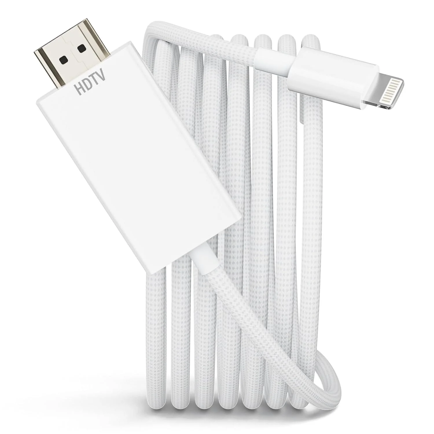 کابل لایتنینگ به HDMI دارای گواهی Apple MFi 1080P [3 متر، بدون نیاز به برق] آداپتور AV دیجیتال لایتنینگ، کانکتور همگام‌سازی صفحه نمایش، کابل بافته شده برای آیفون 14، 13، 12، 11، XS، XR، 8، آیپد به HDTV/پروژکتور/مانیتور