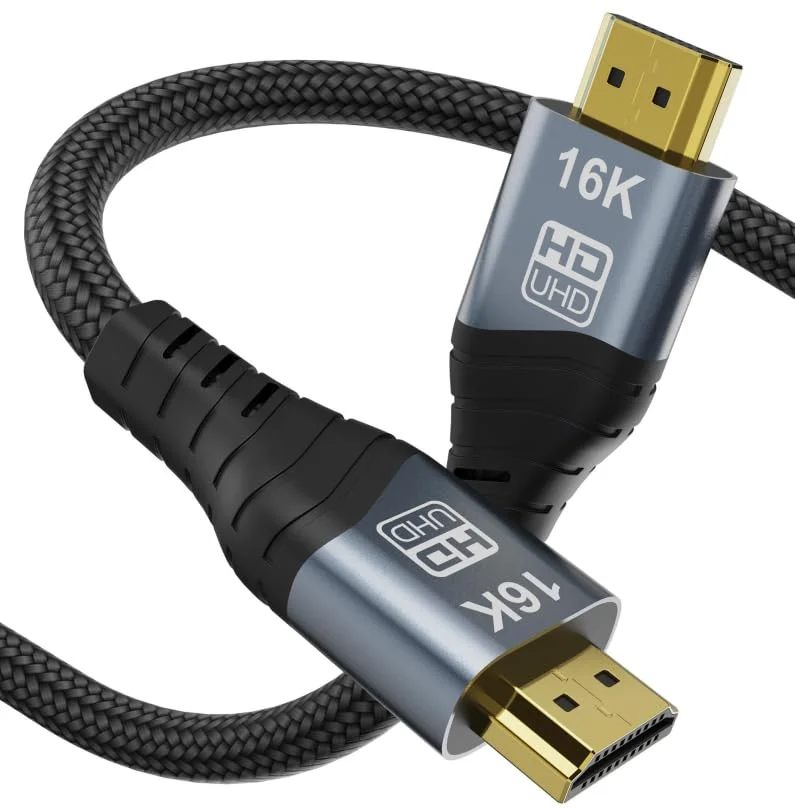 کابل CABLEDECONN HDMI 2.2 16K طول 1 متر، سرعت بالا 96 گیگابیت بر ثانیه، 12 بیت، نرخ نوسازی 60 هرتز در 16K، نرخ نوسازی 240 هرتز در 8K، نرخ نوسازی 480 هرتز در 4K، روکش طلایی بافته شده، پشتیبانی از UHD HDR، اتصال HDMI سازگار با PS5، مانیتور و تلویزیون کابل CABLEDECONN HDMI 2.2 16K طول 1 متر، سرعت بالا 96 گیگابیت بر ثانیه، 12 بیت، نرخ نوسازی 60 هرتز در 16K، نرخ نوسازی 240 هرتز در 8K، نرخ نوسازی 480 هرتز در 4K، روکش طلایی بافته شده، پشتیبانی از UHD HDR، اتصال HDMI سازگار با PS5، مانیتور و تلویزیون