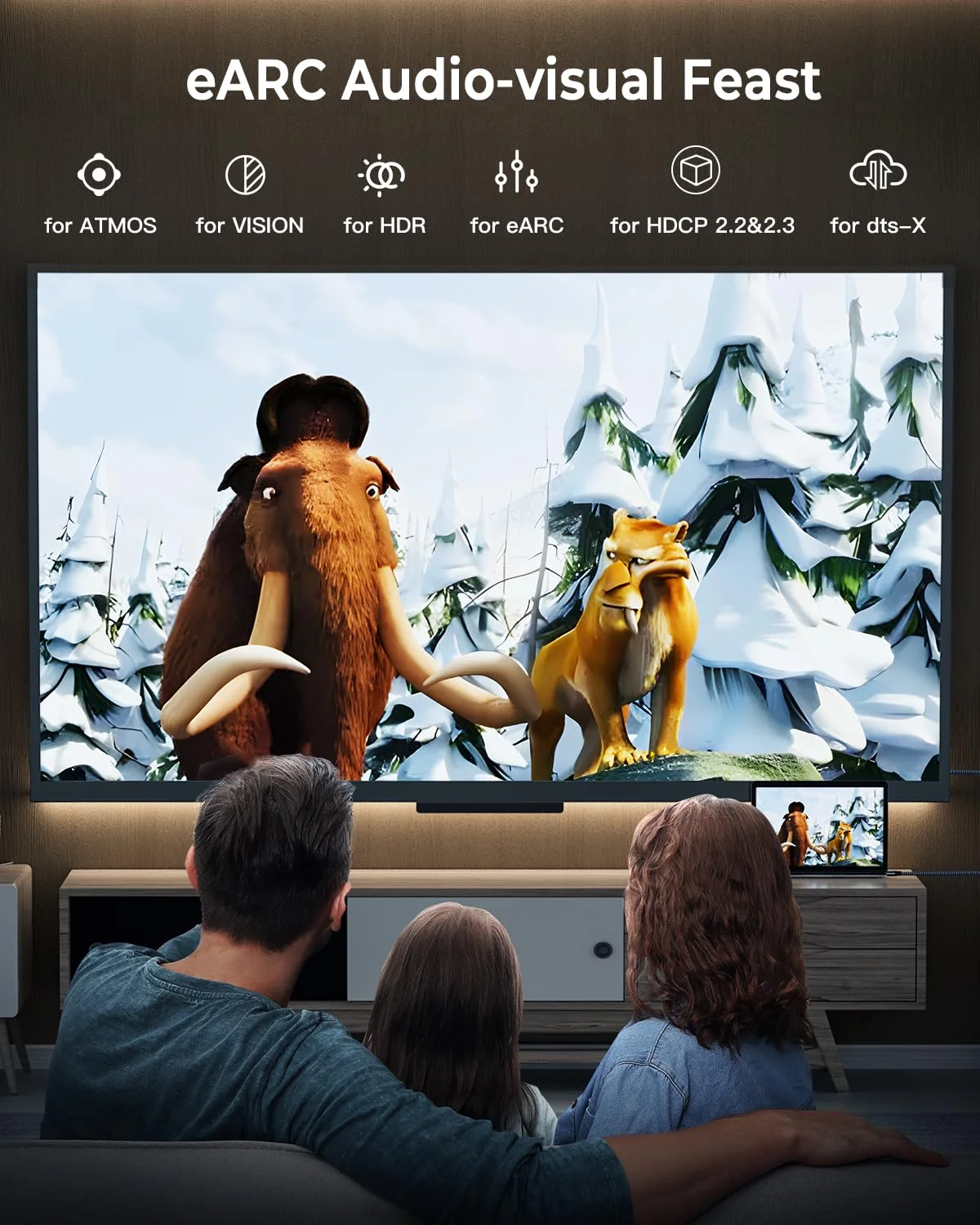 کابل HDMI 8K، طول 3 متر، بسته 2 عددی، کابل HDMI 2.1 با سرعت بالا 48 گیگابیت بر ثانیه، کابل HDMI بافته شده 2.1 8K 60 هرتز 4K 120 هرتز، پشتیبانی از HDR eARC HDCP 2.2/2.3، کابل HDMI سازگار با HDTV، لپ تاپ، مانیتور، PC