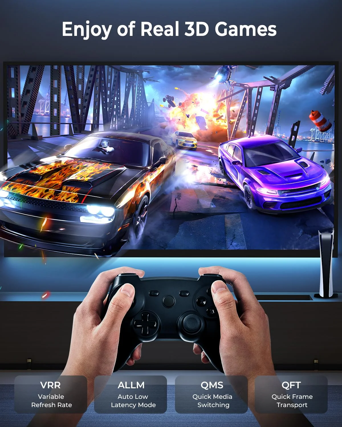 کابل HDMI 8K، طول 3 متر، بسته 2 عددی، کابل HDMI 2.1 با سرعت بالا 48 گیگابیت بر ثانیه، کابل HDMI بافته شده 2.1 8K 60 هرتز 4K 120 هرتز، پشتیبانی از HDR eARC HDCP 2.2/2.3، کابل HDMI سازگار با HDTV، لپ تاپ، مانیتور، PC