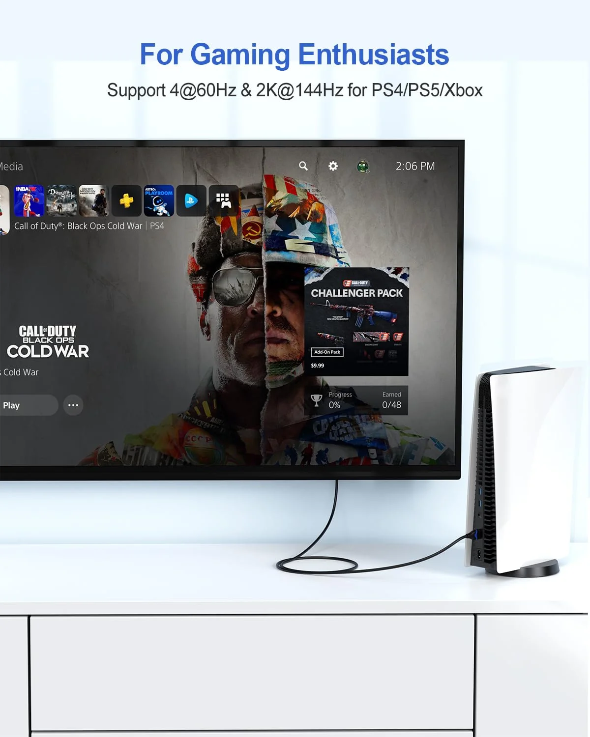 کابل HDMI 4K، طول 90 سانتیمتر، بسته 5 عددی، کابل HDMI پرسرعت 90 سانتیمتری HDMI به HDMI 2.0 (4K@60Hz, 2K@144Hz, 1080P@120Hz, 18Gbps, HDR, 3D, HDCP 2.2, ARC) برای تلویزیون های HD، سوییچ، PS4/PS5، ایکس باکس، بلوری، مانیتور