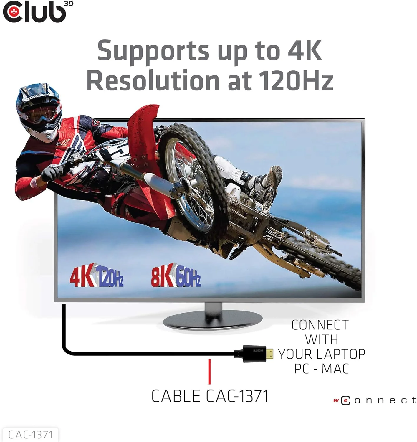 کابل پرسرعت HDMI 2.1 کلاب 3D مدل CAC-1371 با پشتیبانی از رزولوشن 4K 120Hz و 8K 60Hz، طول 1 متر کابل پرسرعت HDMI 2.1 کلاب 3D مدل CAC-1371 با پشتیبانی از رزولوشن 4K 120Hz و 8K 60Hz، طول 1 متر