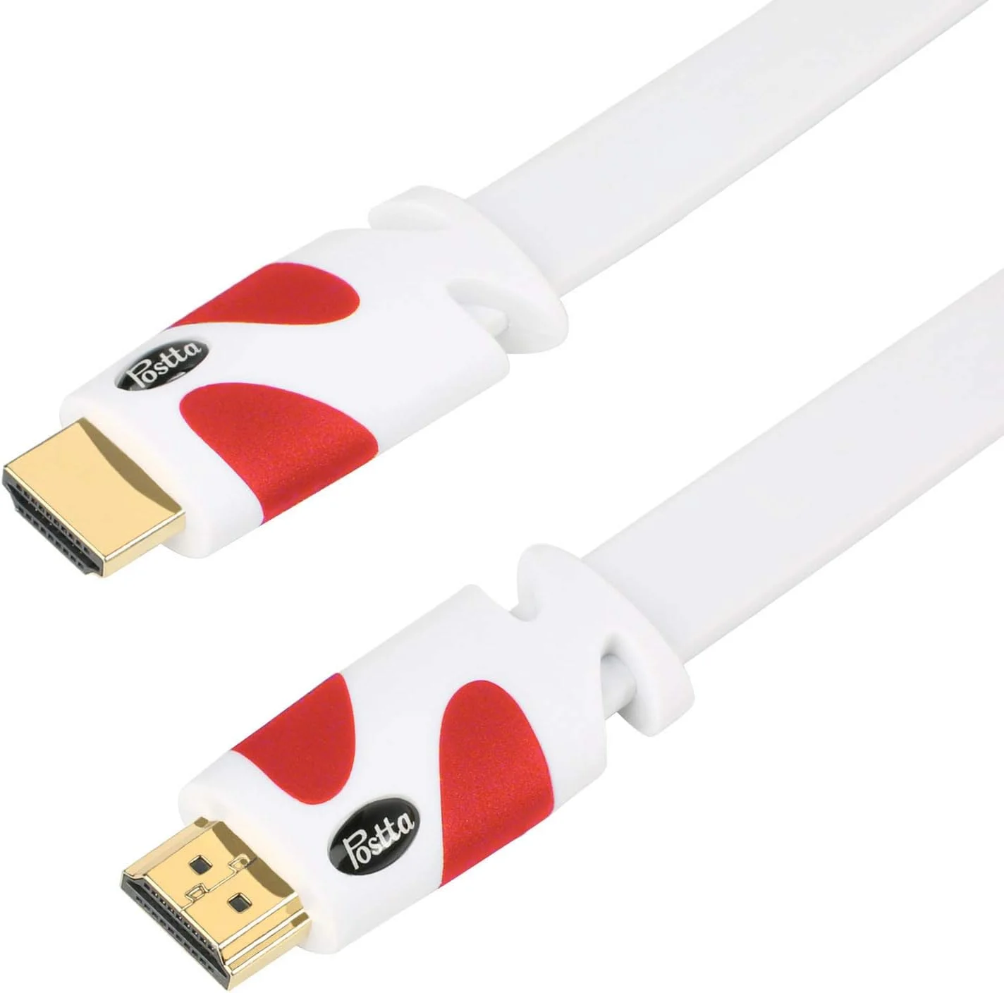 کابل HDMI تخت Postta به طول 7.6 متر، کابل HDMI 2.0 تخت پشتیبانی از 4K، 3D، 2160p، 1080p، اترنت و بازگشت صدا - سفید-قرمز کابل HDMI تخت Postta به طول 7.6 متر، کابل HDMI 2.0 تخت پشتیبانی از 4K، 3D، 2160p، 1080p، اترنت و بازگشت صدا - سفید-قرمز