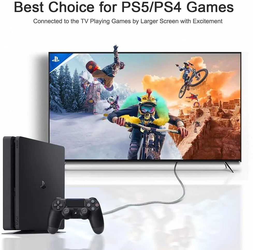 کابل HDMI 4K 60 هرتز 6 متری، کابل های HDMI 2.0 سرعت بالا، 18 گیگابیت بر ثانیه، 4K @ 60Hz، Ultra HD، 2160P، 1080P، ARC، 3D، HDCP 2.2 بافته شده، برای لپ تاپ، مانیتور، PS5، PS4، Xbox One، Fire TV