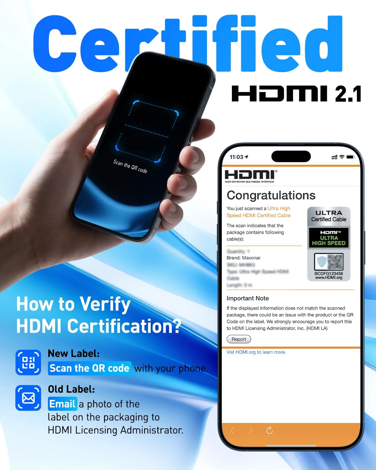 کابل HDMI 8K مکسونار PS5 طول 3 متر [دارای گواهینامه] کابل HDMI® فوق العاده پرسرعت، 8K60Hz 4K120Hz 144Hz، 48Gbps HDCP 2.2&2.3 eARC Dynamic HDR Dolby برای پلی استیشن 5، ایکس باکس سری X، اپل تی وی 4K، Roku TV