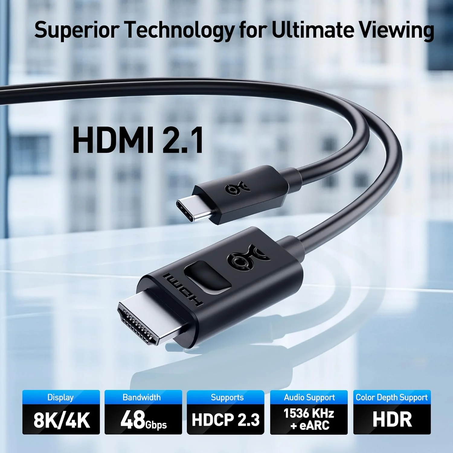 کابل یک طرفه USB C به HDMI 2.1 کیبل مِیترز - 1.8 متر، پشتیبانی از 4K@240Hz و 8K@60Hz، HDR - سازگار با Thunderbolt 4، Thunderbolt 5، USB 4 با MacBook Pro، XPS، ThinkPad - حداکثر 4K 60Hz در macOS کابل یک طرفه USB C به HDMI 2.1 کیبل مِیترز - 1.8 متر، پشتیبانی از 4K@240Hz و 8K@60Hz، HDR - سازگار با Thunderbolt 4، Thunderbolt 5، USB 4 با MacBook Pro، XPS، ThinkPad - حداکثر 4K 60Hz در macOS
