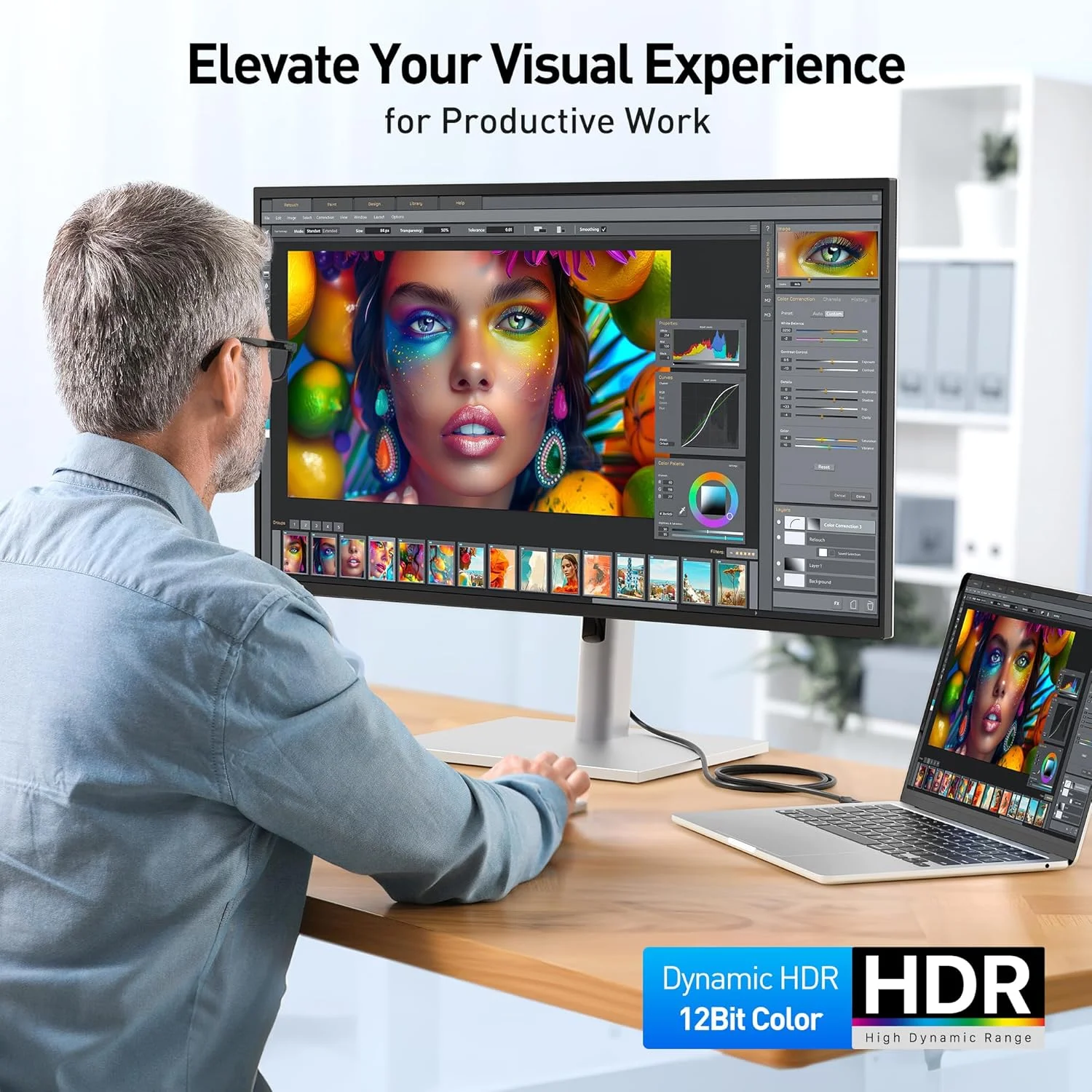کابل یک طرفه USB C به HDMI 2.1 با سرعت 48 گیگابیت بر ثانیه و کیفیت 8K برای macOS و Windows - طول 1.8 متر، پشتیبانی از 4K@240Hz / 8K@60Hz با HDR، کابل Thunderbolt 4 به HDMI 2.1، بدون نیاز به بروزرسانی