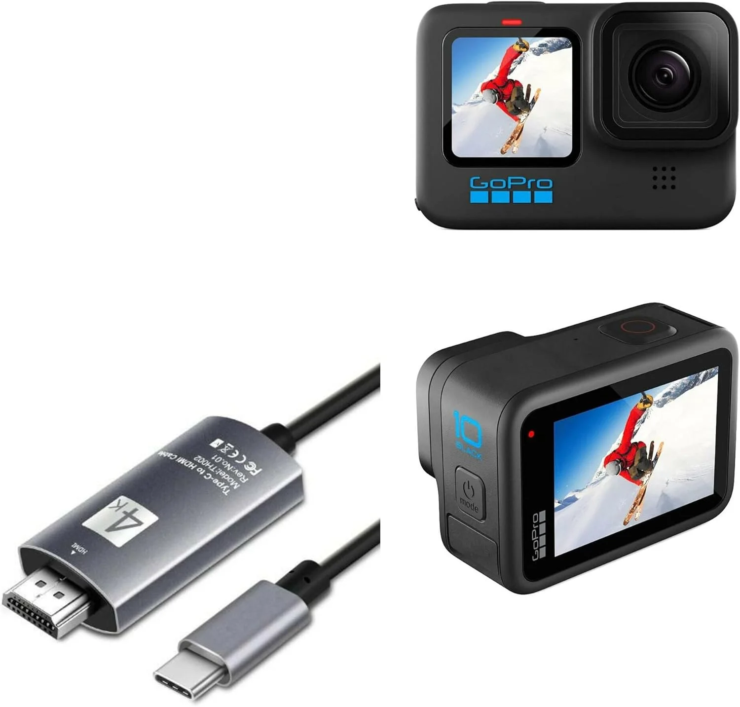کابل باکس ویو سازگار با GoPro Hero10 - کابل SmartDisplay - USB Type-C به HDMI (1.8 متر)، کابل USB C/HDMI - مشکی جت کابل باکس ویو سازگار با GoPro Hero10 - کابل SmartDisplay - USB Type-C به HDMI (1.8 متر)، کابل USB C/HDMI - مشکی جت