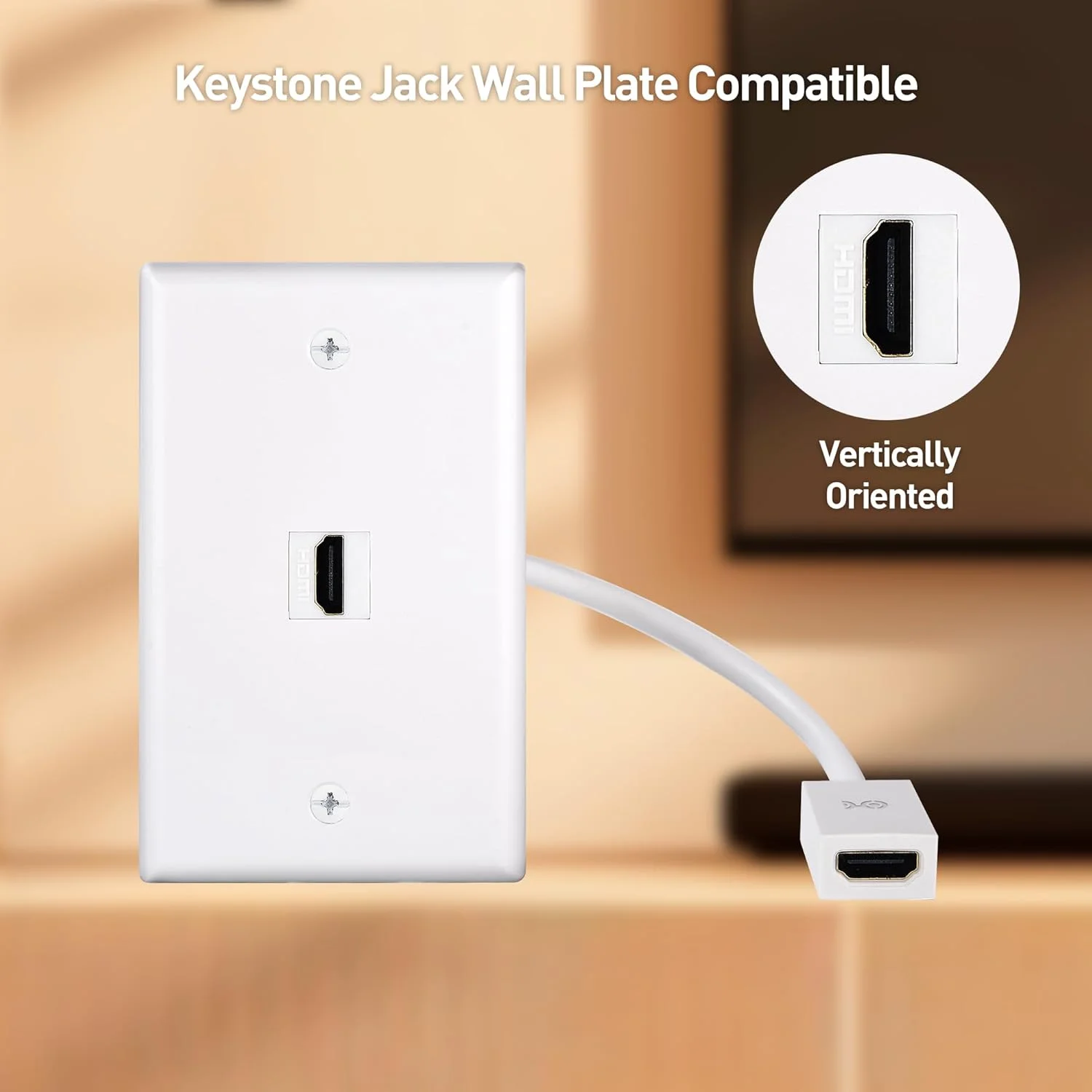 کابل HDMI 2.1 کیستون پیگتیل Cable Matters با سرعت 48 گیگابیت بر ثانیه - بسته 2 عددی، 8 اینچ، پشتیبانی از [8K@60Hz، 4K@240Hz و HDR] آداپتور کیستون HDMI 8K