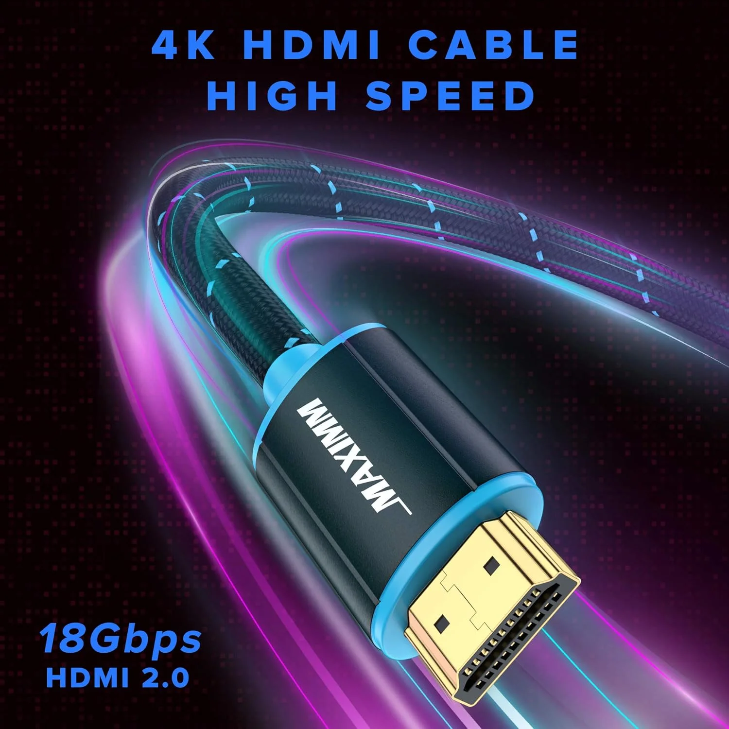 کابل HDMI 4K Ultra HD هشت فوتی (بسته 3 عددی) کابل HDMI 2.0 با روکش نایلونی بافته شده، سرعت بالا 18 گیگابیت بر ثانیه 4K60Hz HDR، 3D، 2160p، 1080p، HDCP 2.2، ARC، کابل های HDMI برای مانیتورها، HDTV