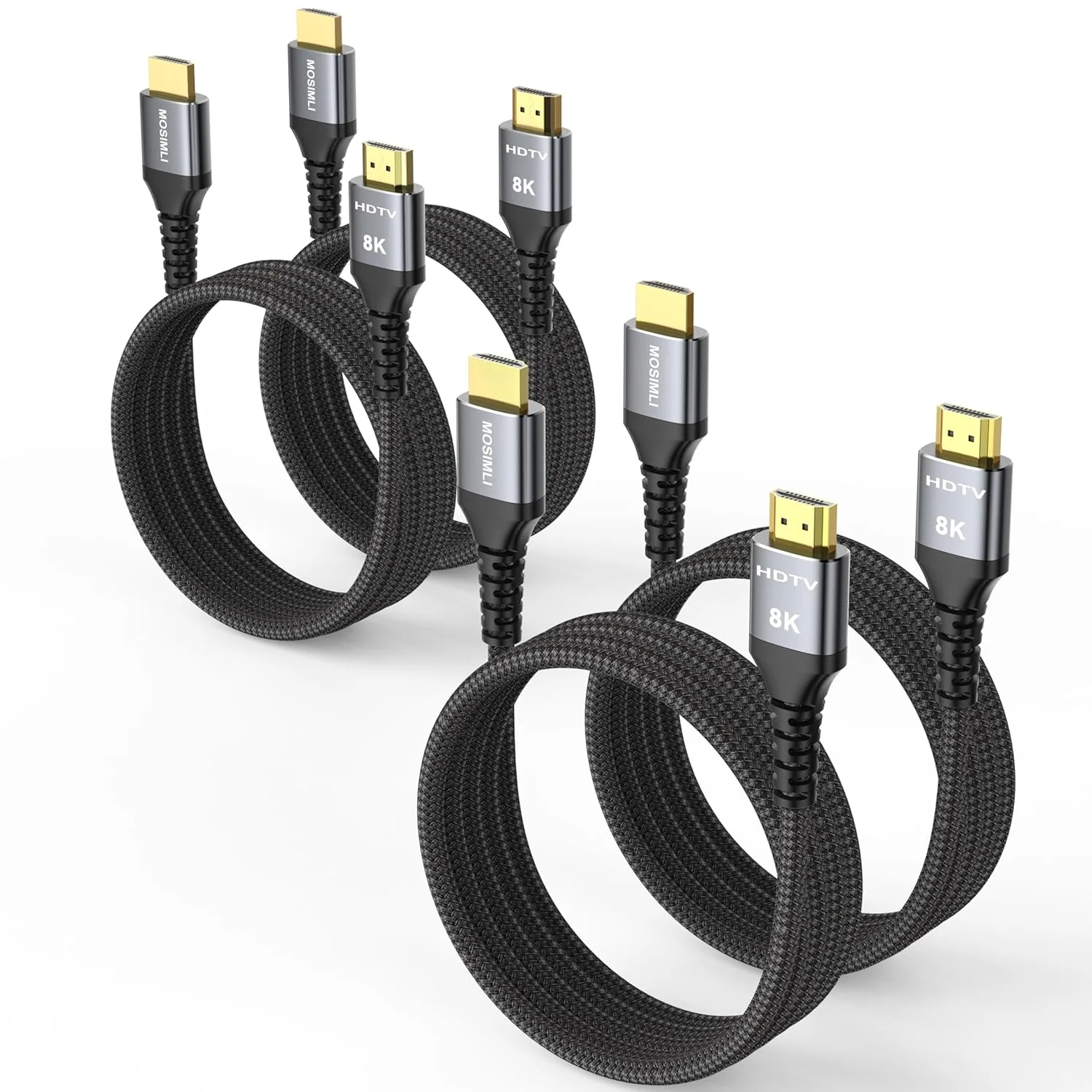 کابل HDMI 8K، طول 1.8 متر، بسته 4 عددی، سرعت بالا 48 گیگابیت بر ثانیه، کابل HDMI 2.1، پشتیبانی از 8K@60Hz و 4K@120Hz، HDR10+، SBTM، 12 بیت، 3D، eARC، Dolby Atmos، DTS:X، HDCP 2.3 برای تلویزیون، مانیتور، Apple TV، Roku، ساندبار، PS5، Xbox کابل HDMI 8K، طول 1.8 متر، بسته 4 عددی، سرعت بالا 48 گیگابیت بر ثانیه، کابل HDMI 2.1، پشتیبانی از 8K@60Hz و 4K@120Hz، HDR10+، SBTM، 12 بیت، 3D، eARC، Dolby Atmos، DTS:X، HDCP 2.3 برای تلویزیون، مانیتور، Apple TV، Roku، ساندبار، PS5، Xbox