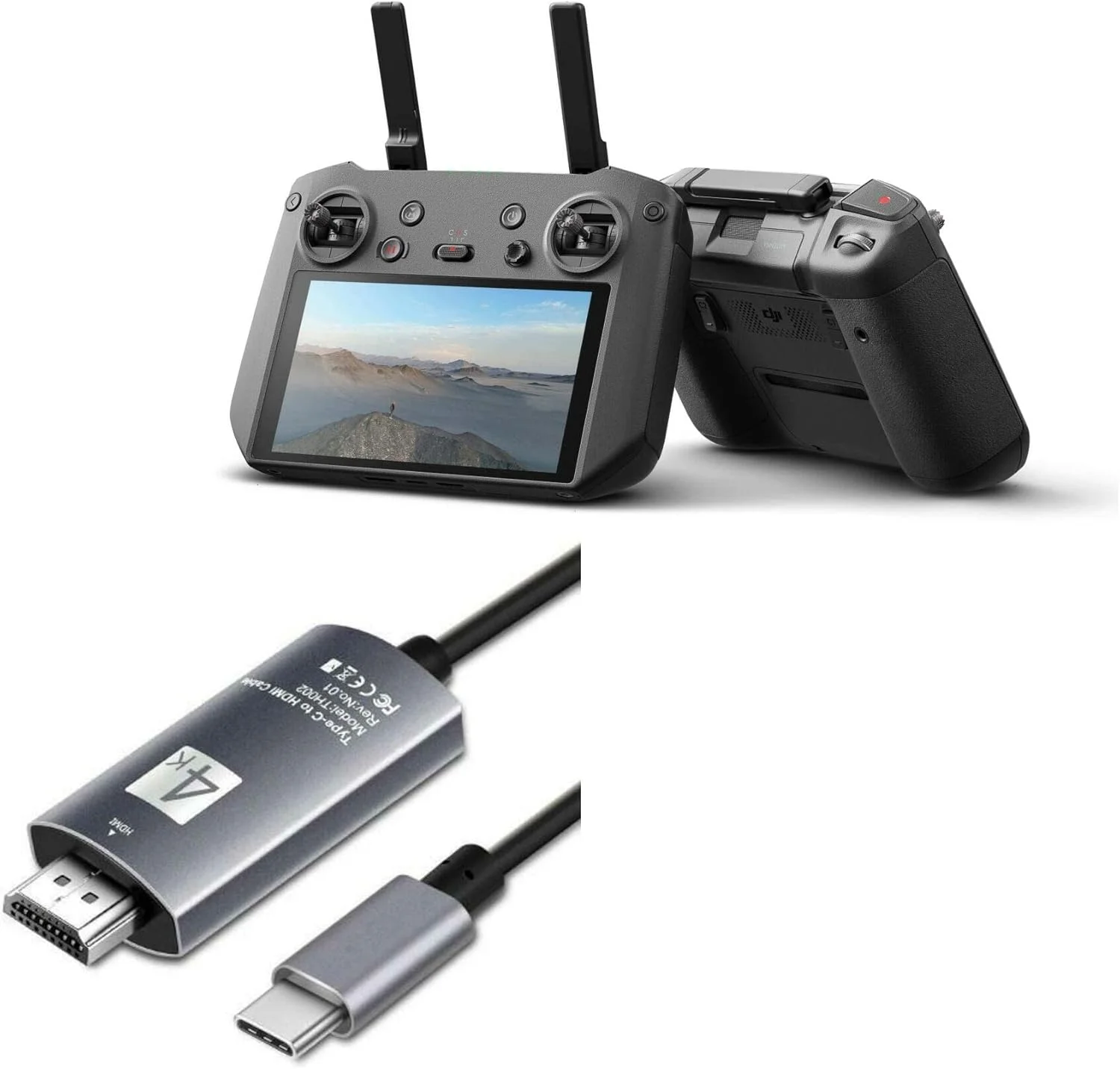 کابل BoxWave سازگار با DJI RC Pro - کابل SmartDisplay - USB Type-C به HDMI (1.8 متر)، کابل USB C/HDMI - مشکی جت کابل BoxWave سازگار با DJI RC Pro - کابل SmartDisplay - USB Type-C به HDMI (1.8 متر)، کابل USB C/HDMI - مشکی جت