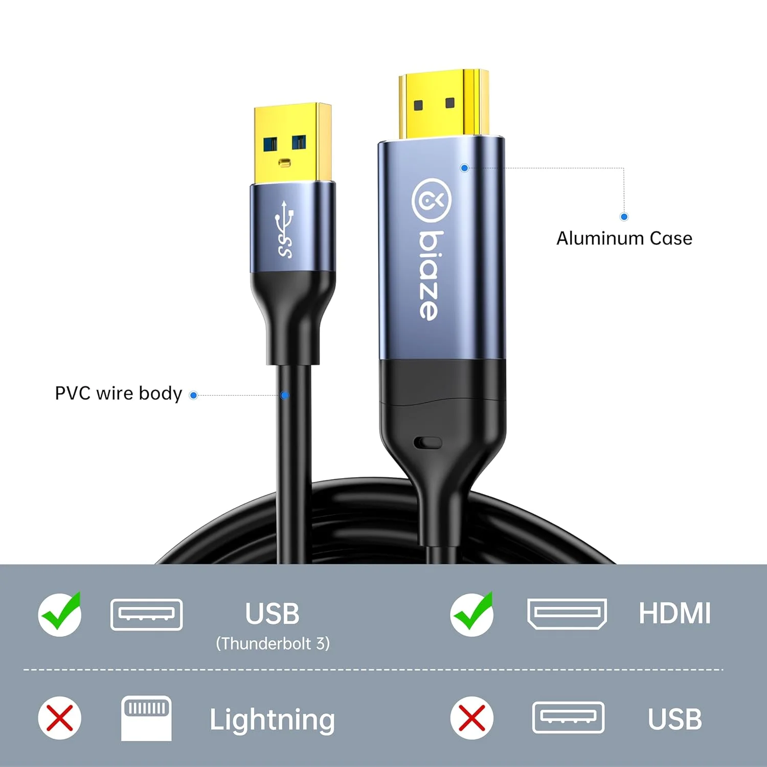 کابل USB 3.0 به HDMI پنج فوتی، 1080P 60Hz 5Gbps سرعت بالا برای اتصال لپ تاپ/کامپیوتر/PS5/Xbox/Switch به تلویزیون/مانیتور/پروژکتور، انعکاس صفحه نمایش و توسعه نمایشگر (USB به HDMI) کابل USB 3.0 به HDMI پنج فوتی، 1080P 60Hz 5Gbps سرعت بالا برای اتصال لپ تاپ/کامپیوتر/PS5/Xbox/Switch به تلویزیون/مانیتور/پروژکتور، انعکاس صفحه نمایش و توسعه نمایشگر (USB به HDMI)