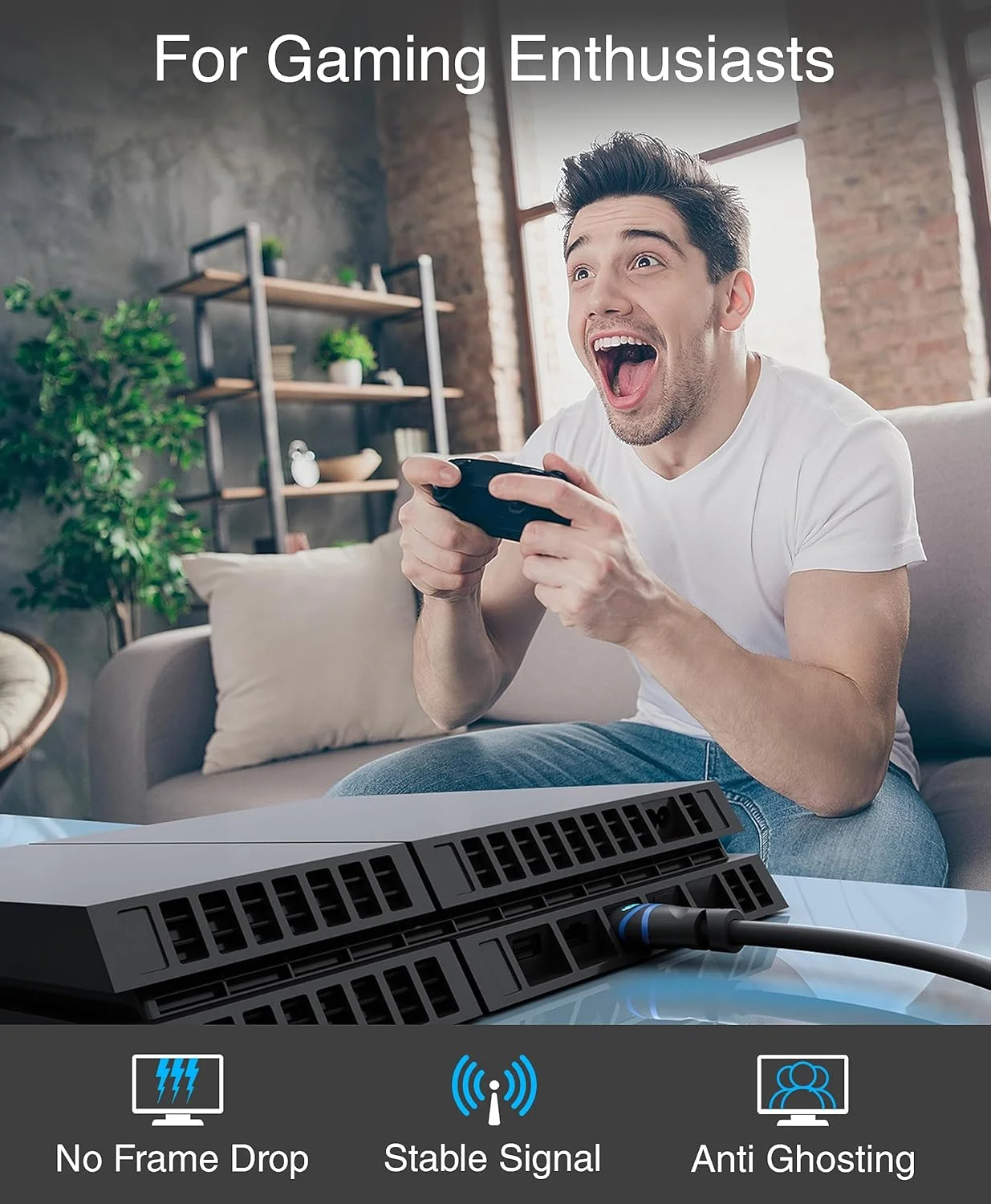 کابل HDMI 8K بلوریگر (طول 90 سانتیمتر - بسته 2 عددی، HDR 60 هرتز 8K، 120 هرتز 4K، سرعت بالا 48 گیگابیت بر ثانیه با اترنت، eARC، سه بعدی، HDCP 2.3) - سازگار با PS5، ایکس باکس، Roku، اپل تی وی، سوییچ، کامپیوتر