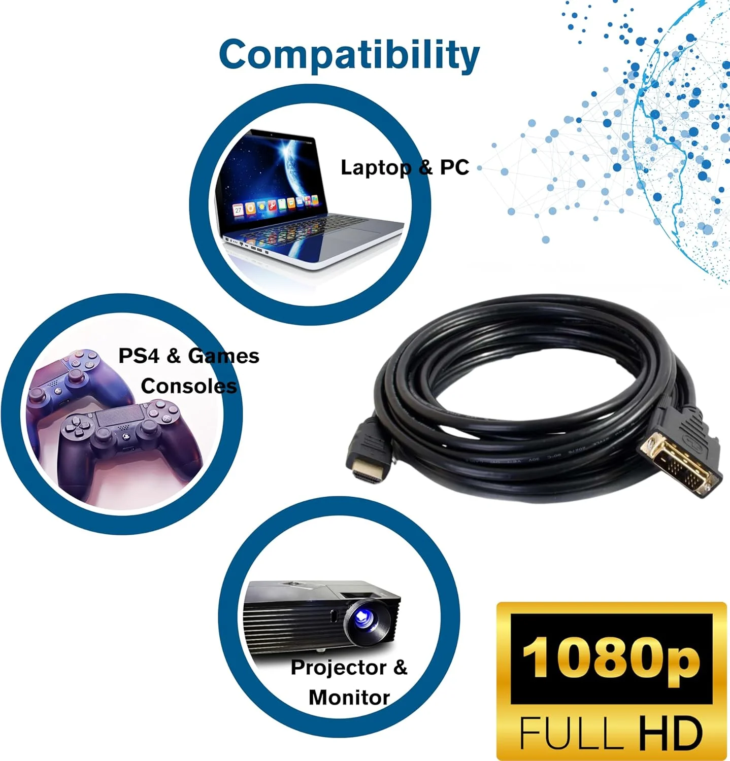 لگراند - کابل DVI به HDMI مدل C2G، کابل آداپتور DVI-D نر به HDMI نر، مشکی، 1 متر، آداپتور دو طرفه، 1 عدد، C2G 42514 لگراند - کابل DVI به HDMI مدل C2G، کابل آداپتور DVI-D نر به HDMI نر، مشکی، 1 متر، آداپتور دو طرفه، 1 عدد، C2G 42514