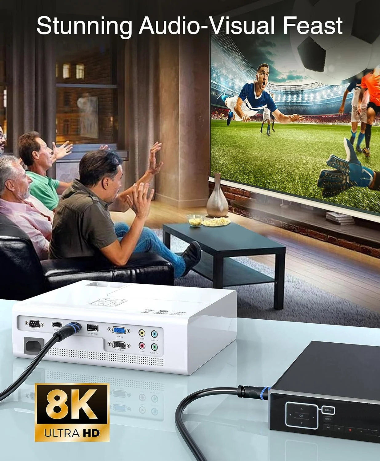 کابل HDMI 8K بلوریگر (طول 90 سانتیمتر - بسته 2 عددی، HDR 60 هرتز 8K، 120 هرتز 4K، سرعت بالا 48 گیگابیت بر ثانیه با اترنت، eARC، سه بعدی، HDCP 2.3) - سازگار با PS5، ایکس باکس، Roku، اپل تی وی، سوییچ، کامپیوتر