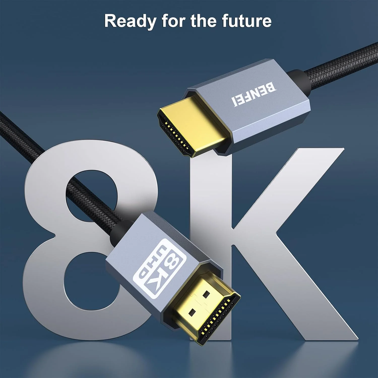کابل HDMI به HDMI بنفی 8K، طول 3 متر، دارای گواهینامه سرعت فوق العاده بالا، پشتیبانی از 4K@240Hz، 8K@60Hz، HDMI 2.1، سرعت انتقال 48Gbps، بدنه آلومینیومی، روکش نایلونی بافته شده
