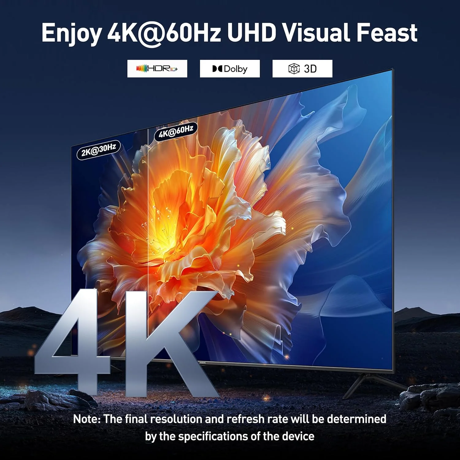 کابل DisplayPort به HDMI بنفی 4K@60Hz، طول 1.8 متر، بدنه آلومینیومی، روکش نایلونی بافته شده