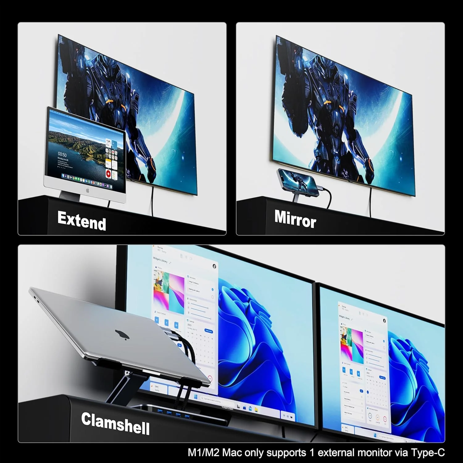 کابل USB-C به HDMI بنفی، طول 4.5 متر [4K@60Hz، بدنه آلومینیومی، روکش نایلونی بافته شده]، سازگار با Thunderbolt 3/4/5، MacBook Pro/Air 2023، iPad Pro، Surface Book 2، Galaxy S23 و غیره