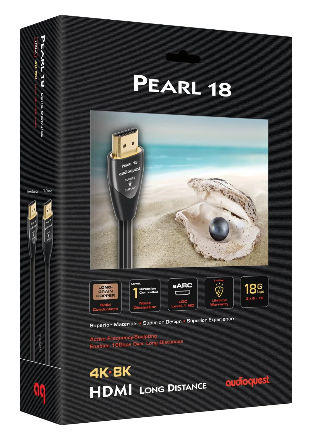 کابل HDMI آدیوکوئست Pearl 18 به طول 10 متر - 4K/8K Ultra HD، مناسب نصب داخل دیوار، سرعت بالا، 18 گیگابیت بر ثانیه، HDR، eARC کابل HDMI آدیوکوئست Pearl 18 به طول 10 متر - 4K/8K Ultra HD، مناسب نصب داخل دیوار، سرعت بالا، 18 گیگابیت بر ثانیه، HDR، eARC