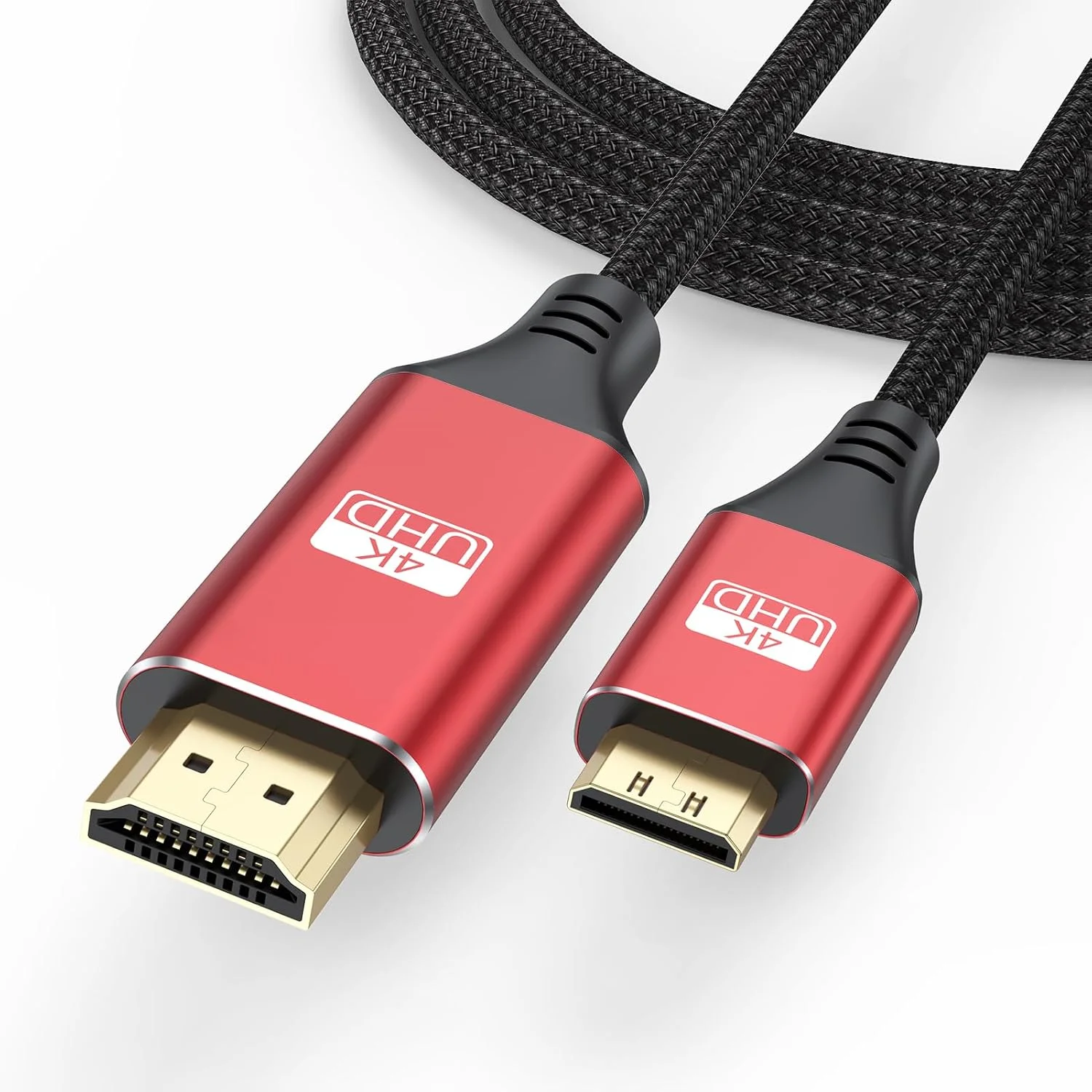 کابل مینی HDMI به HDMI طول 3 فوت، کابل مینی HDMI پرسرعت 18 گیگابیت بر ثانیه 4K به مینی HDMI با رزولوشن 4K@60Hz 2K برای دوربین، فیلمبردار، تبلت، لپ تاپ، مانیتور، تلویزیون های HD و کارت گرافیک (کابل HDMI 2.0 با روکش نایلونی)