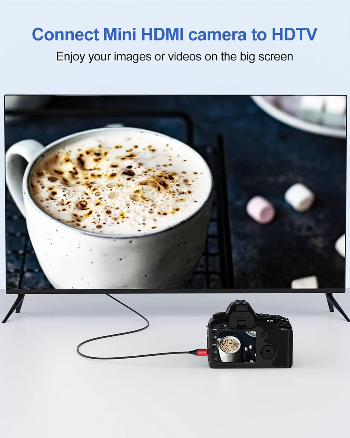 کابل مینی HDMI به HDMI طول 3 فوت، کابل مینی HDMI پرسرعت 18 گیگابیت بر ثانیه 4K به مینی HDMI با رزولوشن 4K@60Hz 2K برای دوربین، فیلمبردار، تبلت، لپ تاپ، مانیتور، تلویزیون های HD و کارت گرافیک (کابل HDMI 2.0 با روکش نایلونی)