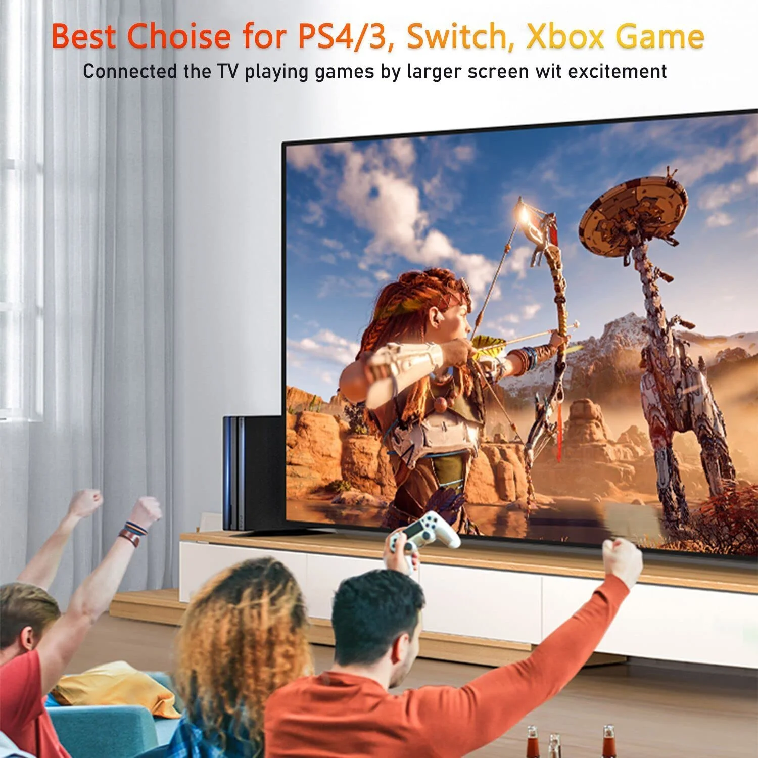 کابل HDMI شش فوتی (18 گیگابیت بر ثانیه، 4K/60 هرتز)، کابل HDMI به HDMI برای PS5/PS4/PS3، تلویزیون UHD، Blu-ray، Xbox One، لپ تاپ، کامپیوتر و سایر دستگاه ها