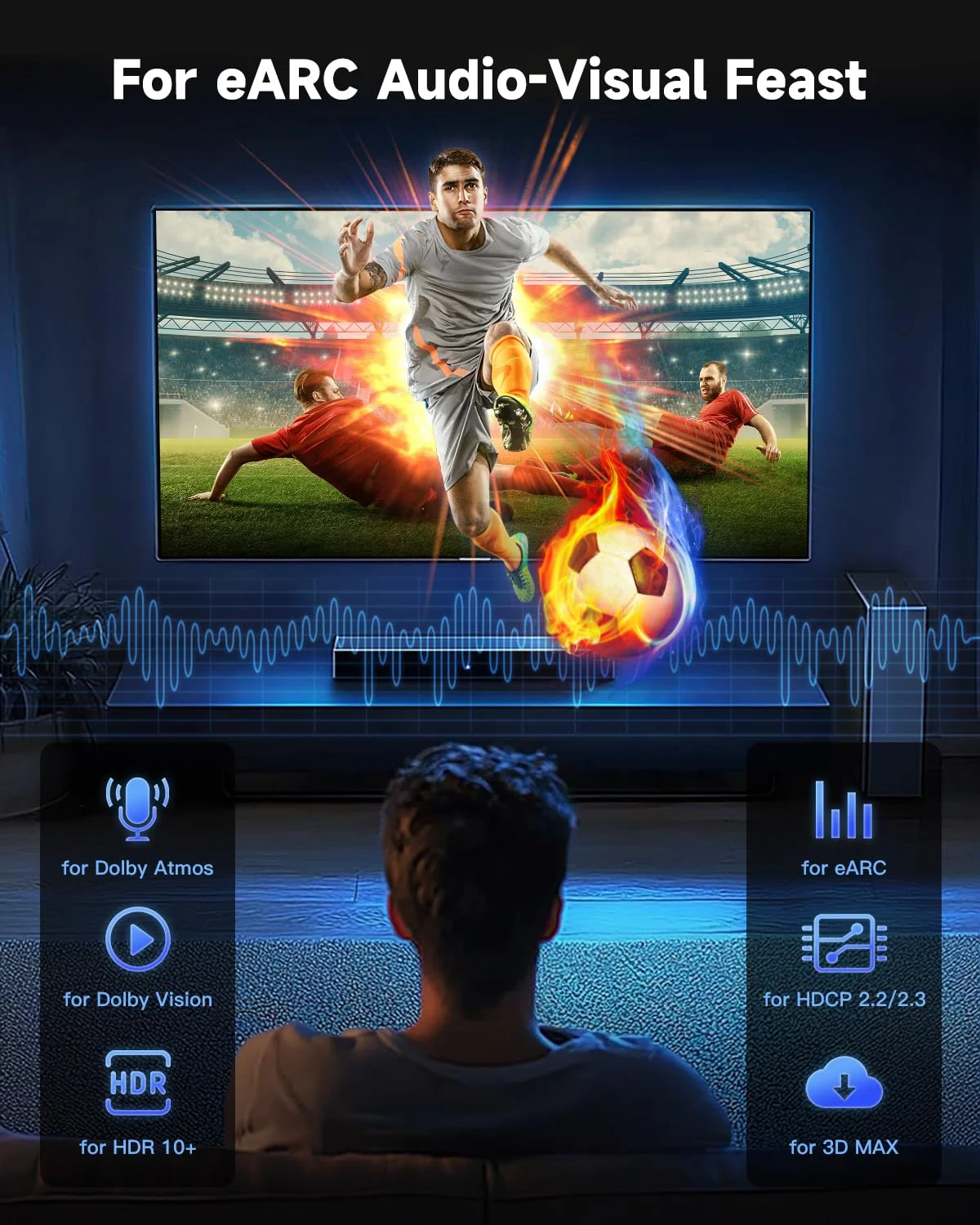 کابل HDMI 8K آریسکین، طول 1.8 متر، بسته 2 عددی، کابل HDMI 2.1 پرسرعت 48 گیگابیت بر ثانیه، پشتیبانی از 8K 60Hz، 4K 120Hz 144Hz برای HDR 10، HDCP 2.2 2.3، eARC، DTS:X، کابل HDMI بافته شده سازگار با لپ تاپ/HDTV - طول 1.8 متر