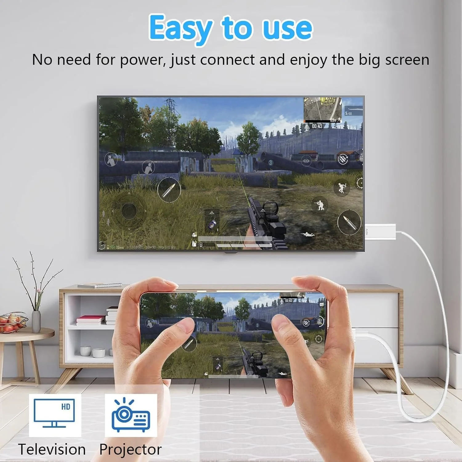 کابل لایتنینگ به HDMI دارای گواهی MFi، آداپتور AV دیجیتال برای آیفون، اتصال دهنده همگام سازی ویدئو HD 1080P، کابل آیفون به HDMI برای تلویزیون، پروژکتور، مانیتور، طول 2 متر