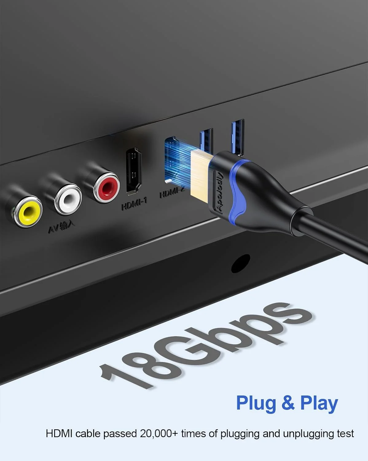 کابل HDMI 4K طول 1.2 متر، کابل HDMI 2.0 پرسرعت، کابل HDMI به HDMI با کیفیت Ultra HD 4K@60Hz، 2K@144Hz، 1080P@240Hz، HDR، 3D، HDCP2.2، ARC برای مانیتور، Roku TV، PS4/PS5، لپ تاپ، HDTV، Xbox، Switch