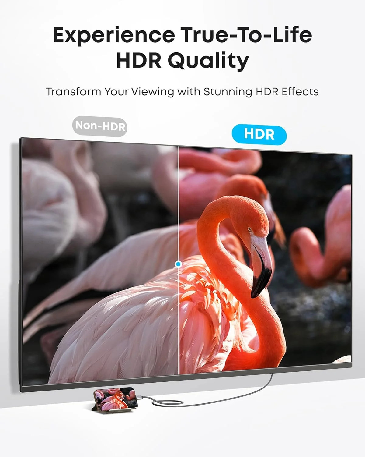 کابل HDMI انکر، کابل USB C به HDMI بافته شده با نایلون فوق سریع 4K@60Hz با محافظ پیشرفته، تاندربولت 5/4/3، برای مک بوک، آیپد، آیفون، تلویزیون HD و موارد دیگر (3 فوت، مشکی)