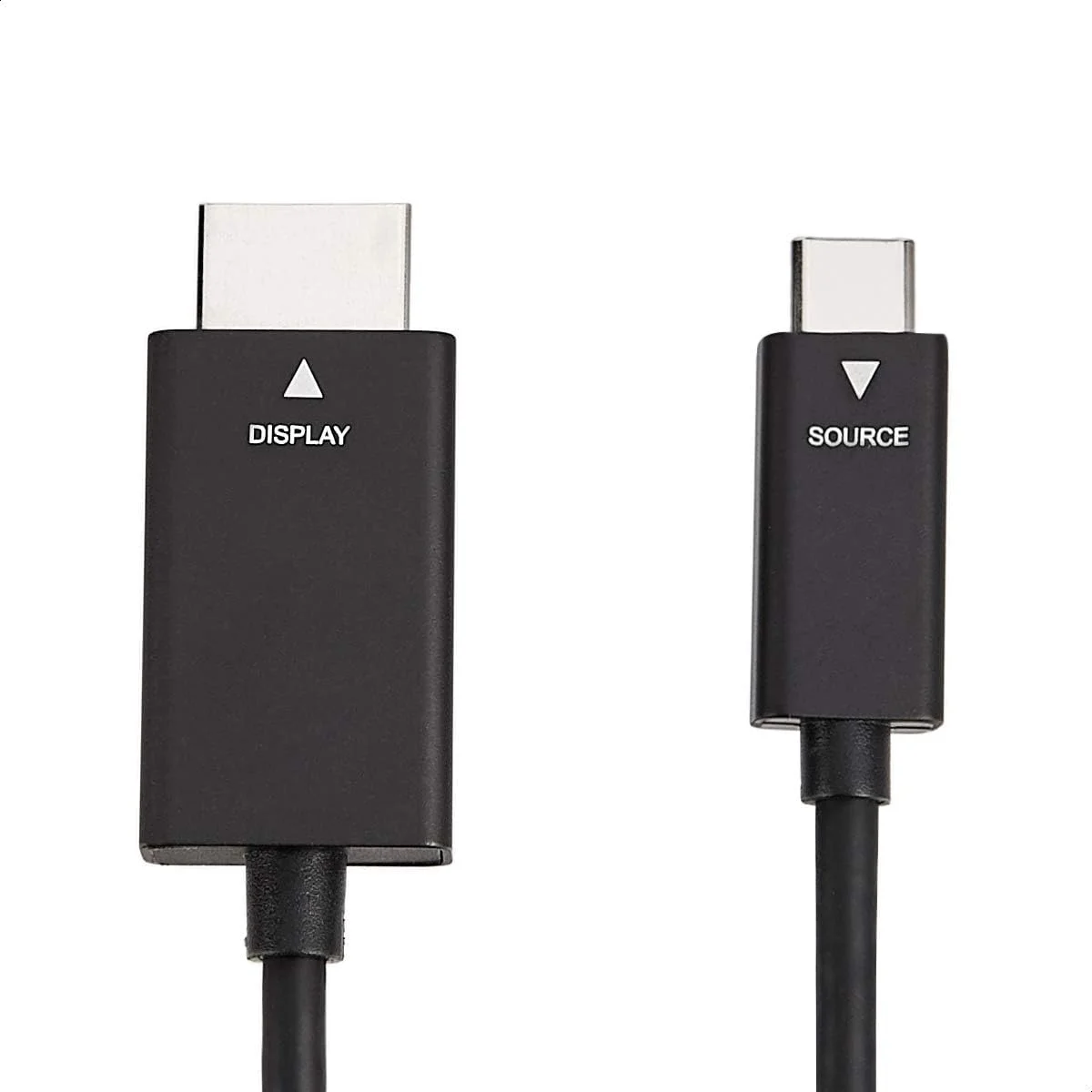 آداپتور کابل USB-C (منبع) به HDMI (نمایشگر) آلومینیومی ممتاز آمازون بیسیکس (سازگار با تاندربولت 3) 4K@60Hz، طول 6 فوت، مشکی