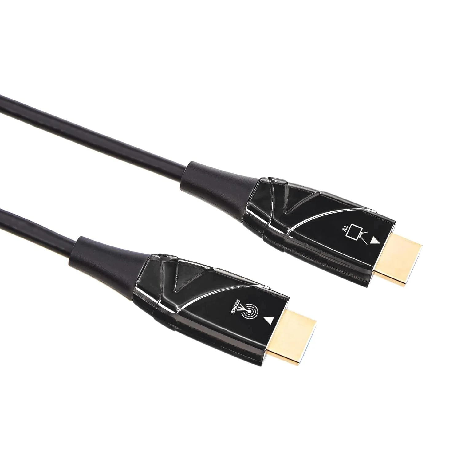 کابل فیبر نوری HDMI آمازون بیسیکس، 18 گیگابیت بر ثانیه سرعت بالا، 4K@60Hz، 2160p، رنگ 48 بیتی، آماده برای اترنت، 15 متر، مشکی