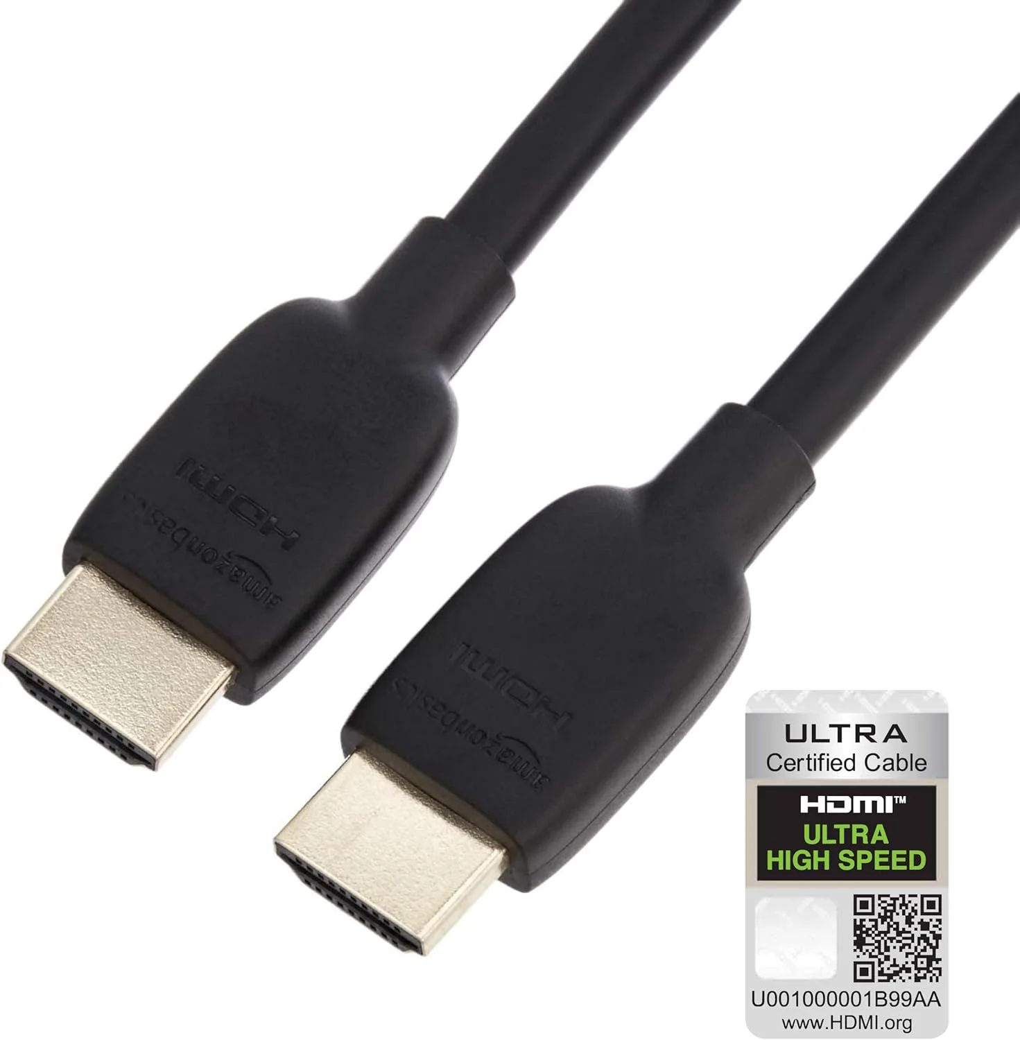 کابل HDMI آمازون بیسیکس، 90 سانتی متر، کابل HDMI 2.1 به HDMI (48 گیگابیت بر ثانیه)، 8K@60Hz 4K@120Hz دارای گواهی سرعت فوق العاده بالا، مشکی، سازگار با PS5/Xbox/TV/مانیتور